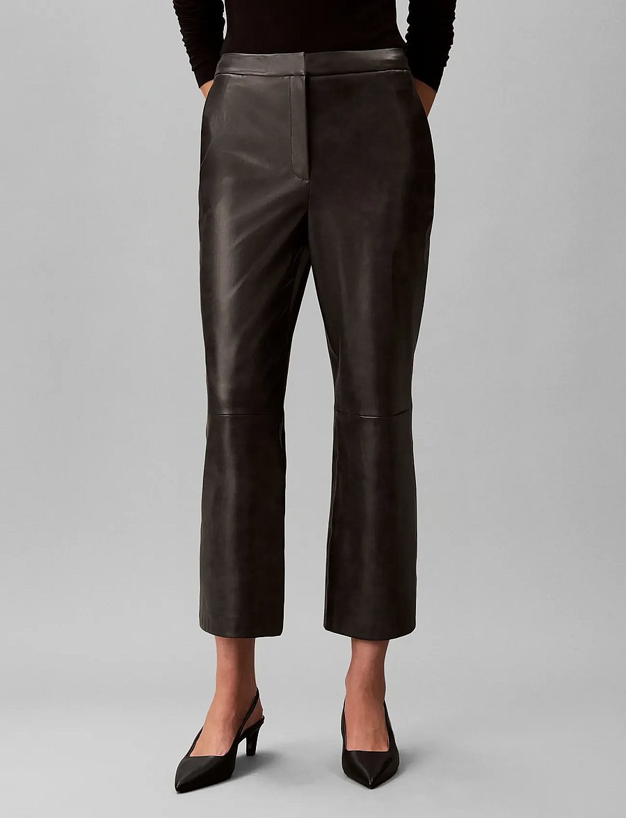 Calvin Klein - FAUX LEATHER FLARE PANT - nahkpüksid - black - 3