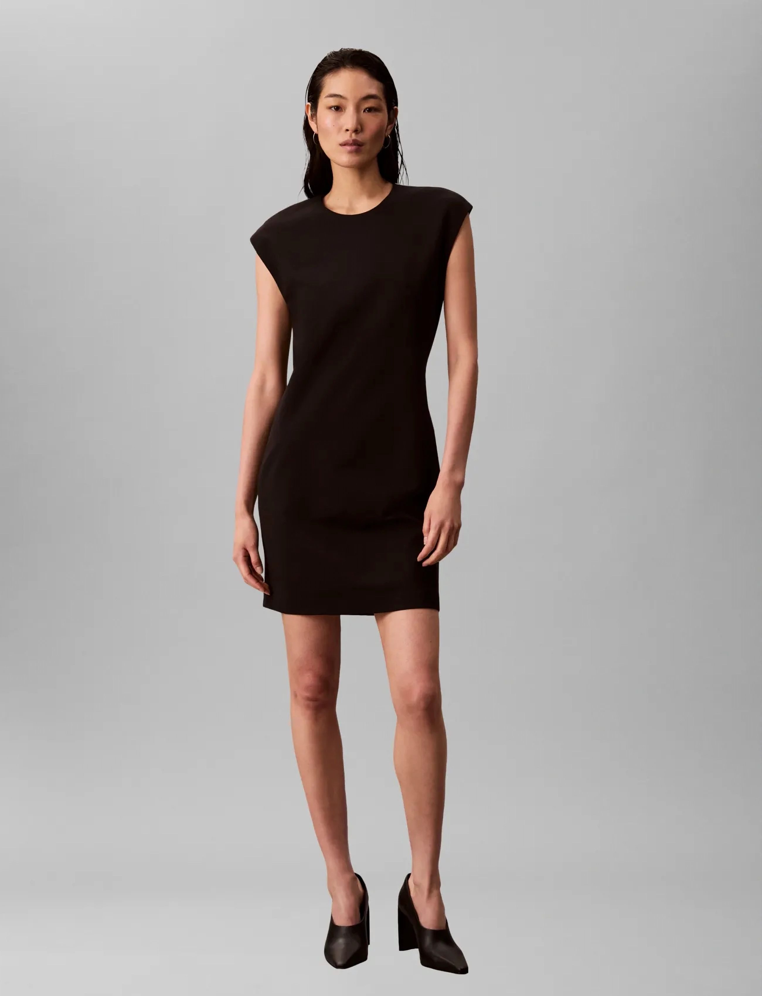 Calvin Klein PONTE BODYCON MINI DRESS - Kläder - BLACK / black