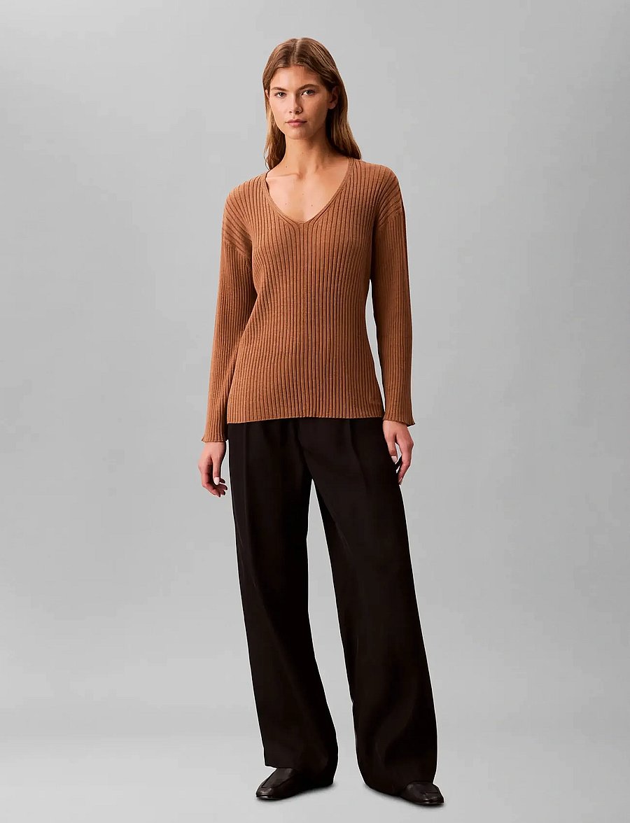 Calvin Klein - BURAN RIB TOP - pullover - thrush melange - 4