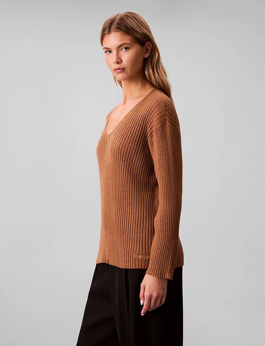 Calvin Klein - BURAN RIB TOP - pullover - thrush melange - 5