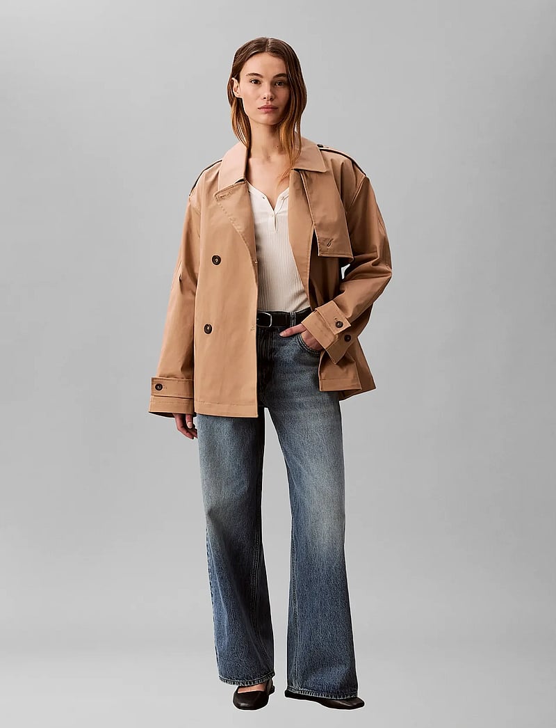 Calvin Klein - MID LENGTH COTTON TRENCH COAT - trenchcoats - tigers eye - 0