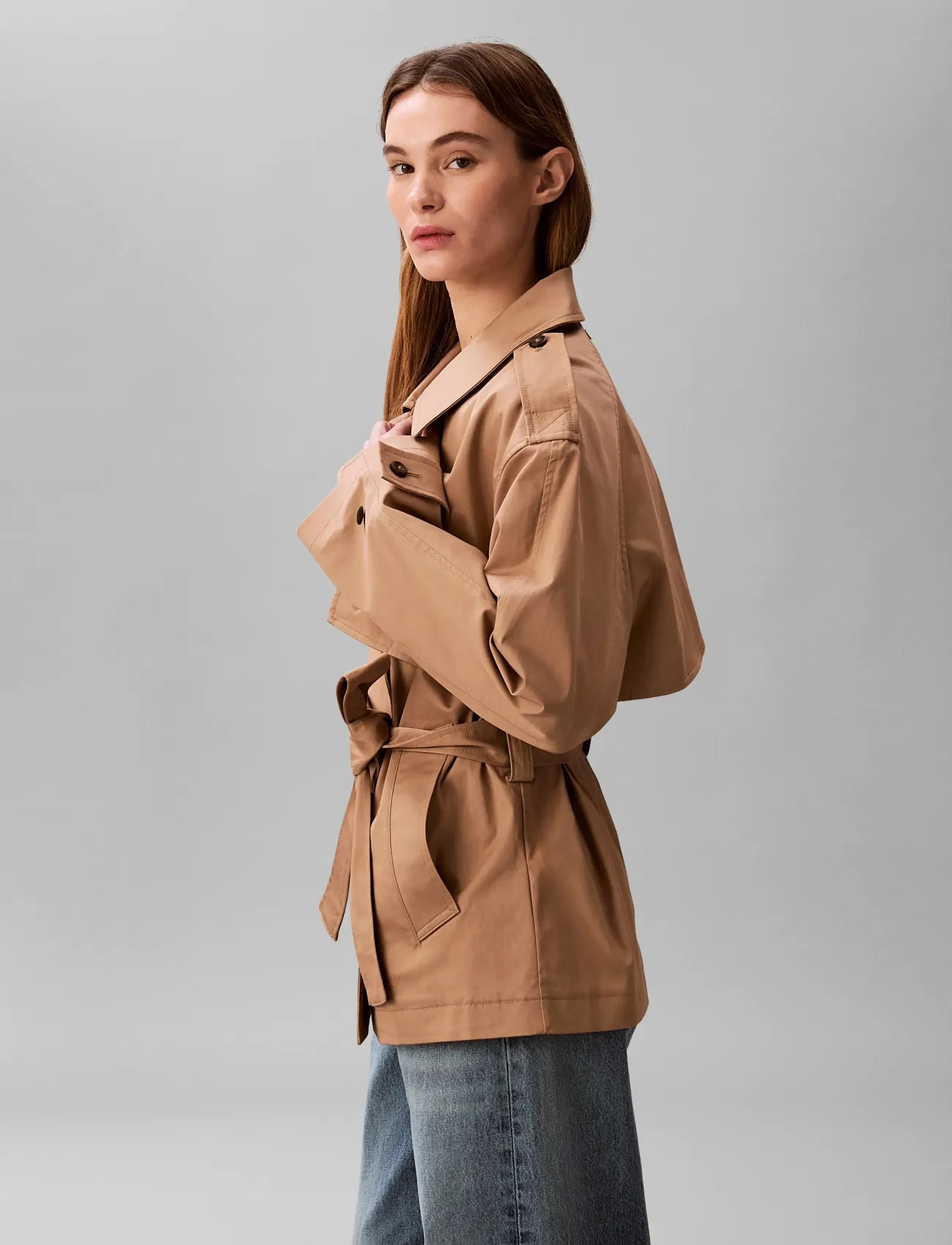 Calvin Klein - MID LENGTH COTTON TRENCH COAT - vihmamantlid - tigers eye - 4