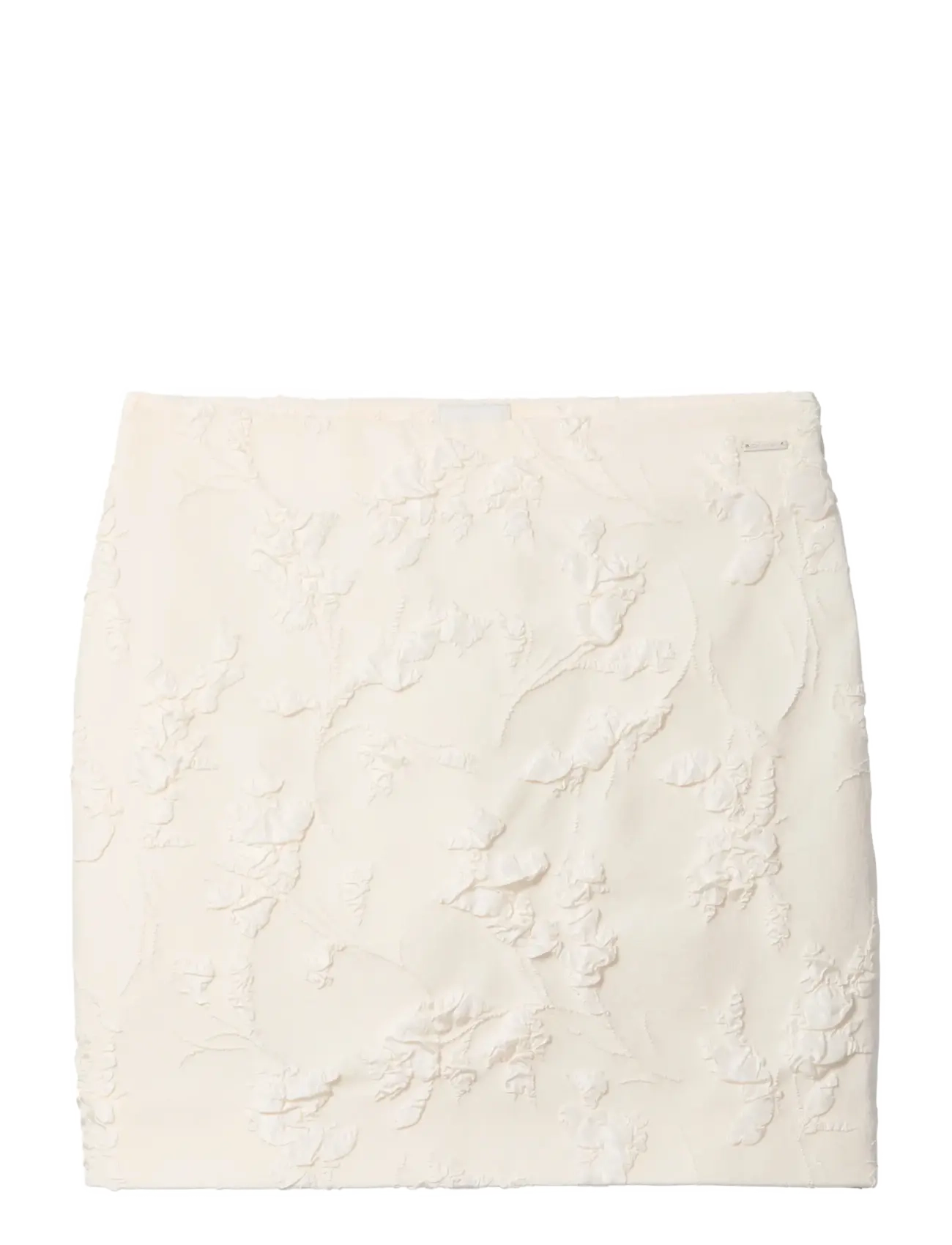 CALVIN KLEIN Cloque Mini Rock Cream - 34 - Damen