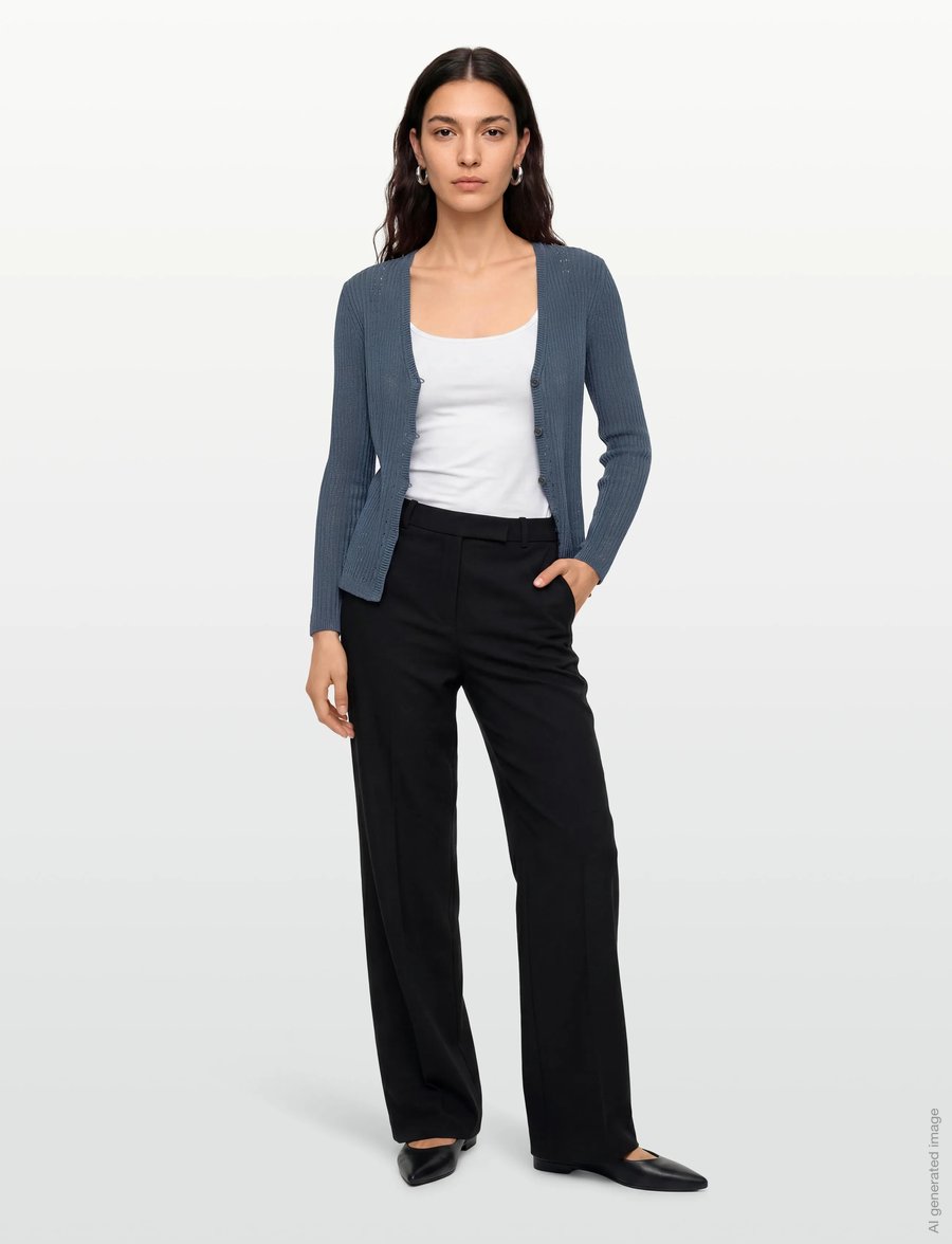 Calvin Klein - POINTELLE RIB CARDIGAN - kardiganid - blue nomad - 0