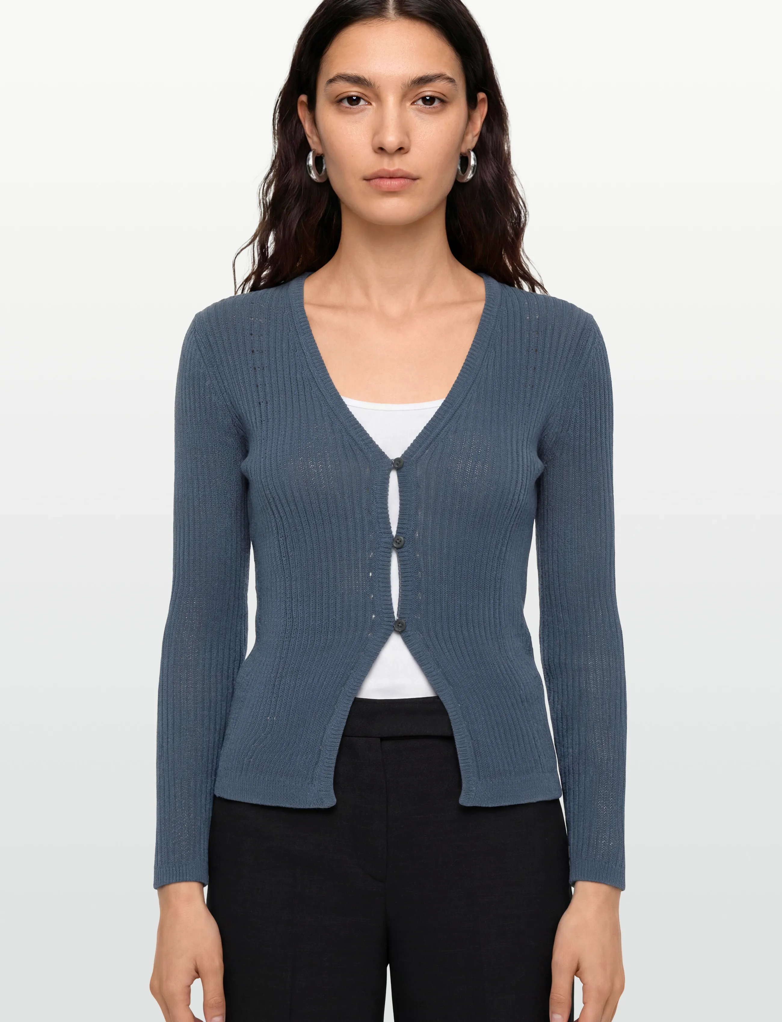 Calvin Klein - POINTELLE RIB CARDIGAN - kardiganid - blue nomad - 3