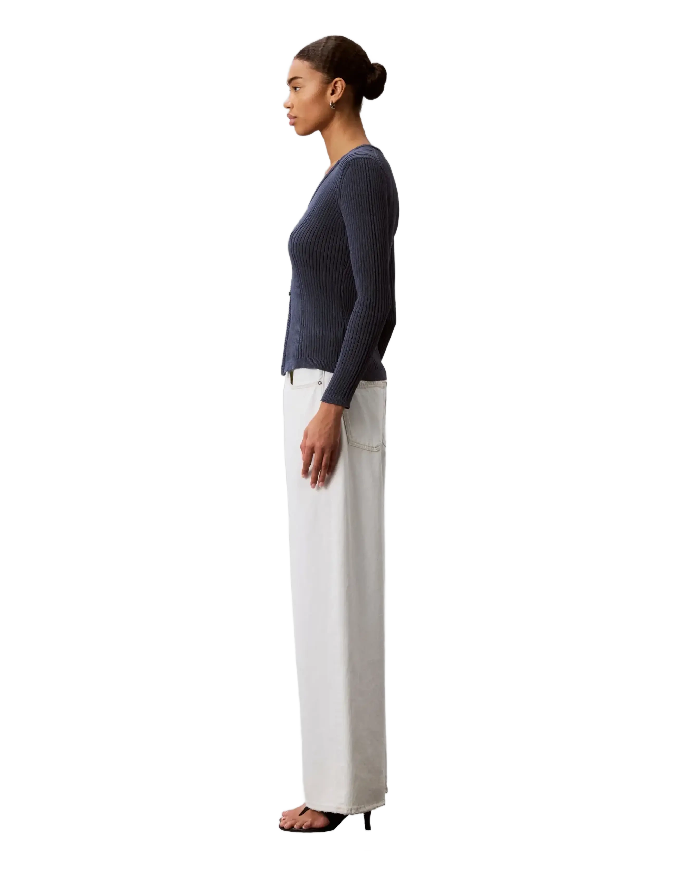 Calvin Klein - POINTELLE RIB CARDIGAN - blue nomad - 4