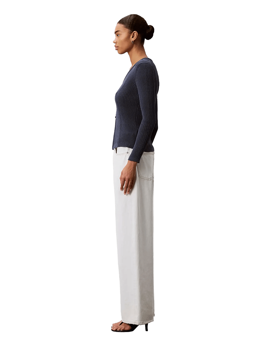 Calvin Klein - POINTELLE RIB CARDIGAN - cardigans - blue nomad - 4
