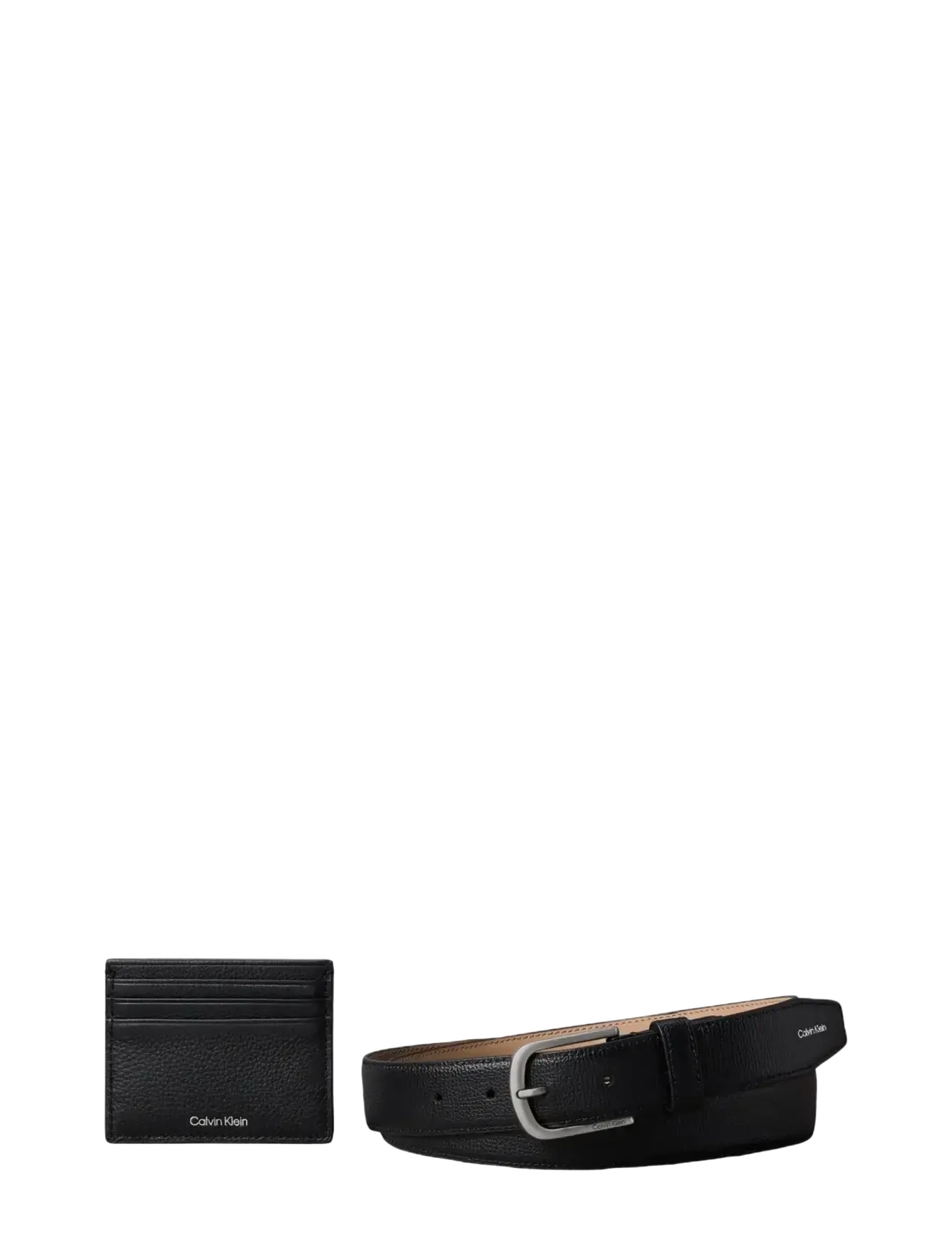 Calvin Klein FOIL EMBOSS CARDHOLDER + BELT - Kortholdere - BLACK / black