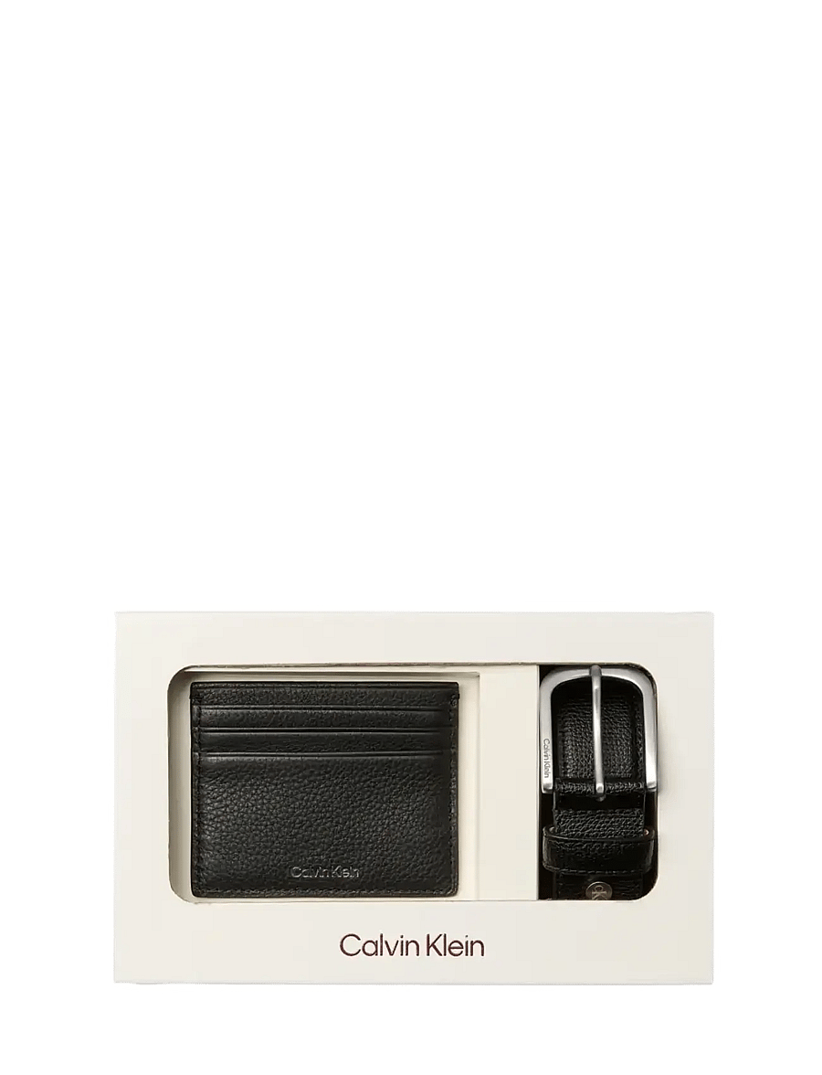 Calvin Klein - FOIL EMBOSS CARDHOLDER + BELT - klassiske bælter - black - 1