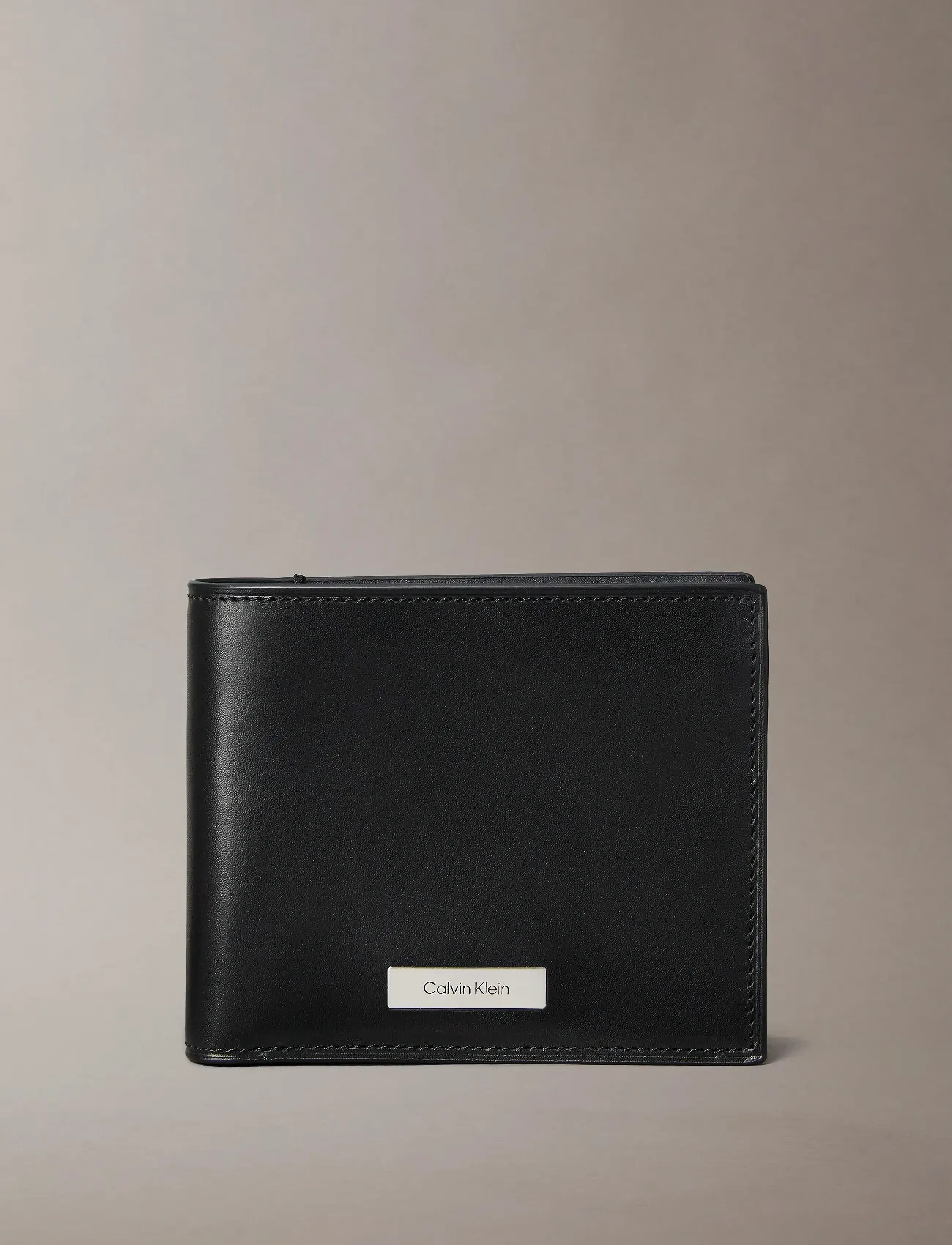 Calvin Klein Plaque Billfold W/ Coin, One Size, Beige, Punge > Klassiske Punge, Herre