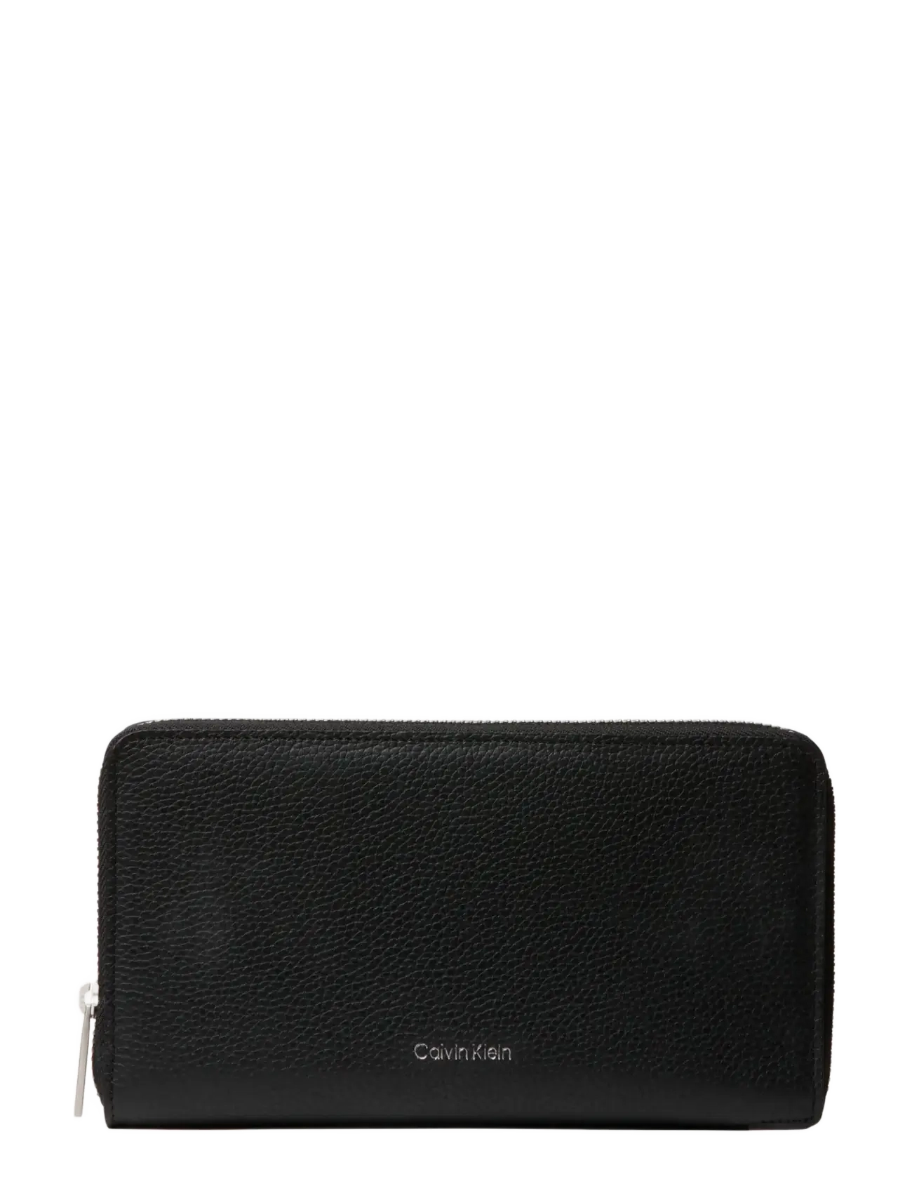 Calvin Klein FOIL EMBOSS LONG ZIP FOLD - Portemonnaies & Kartenetuis - BLACK / black