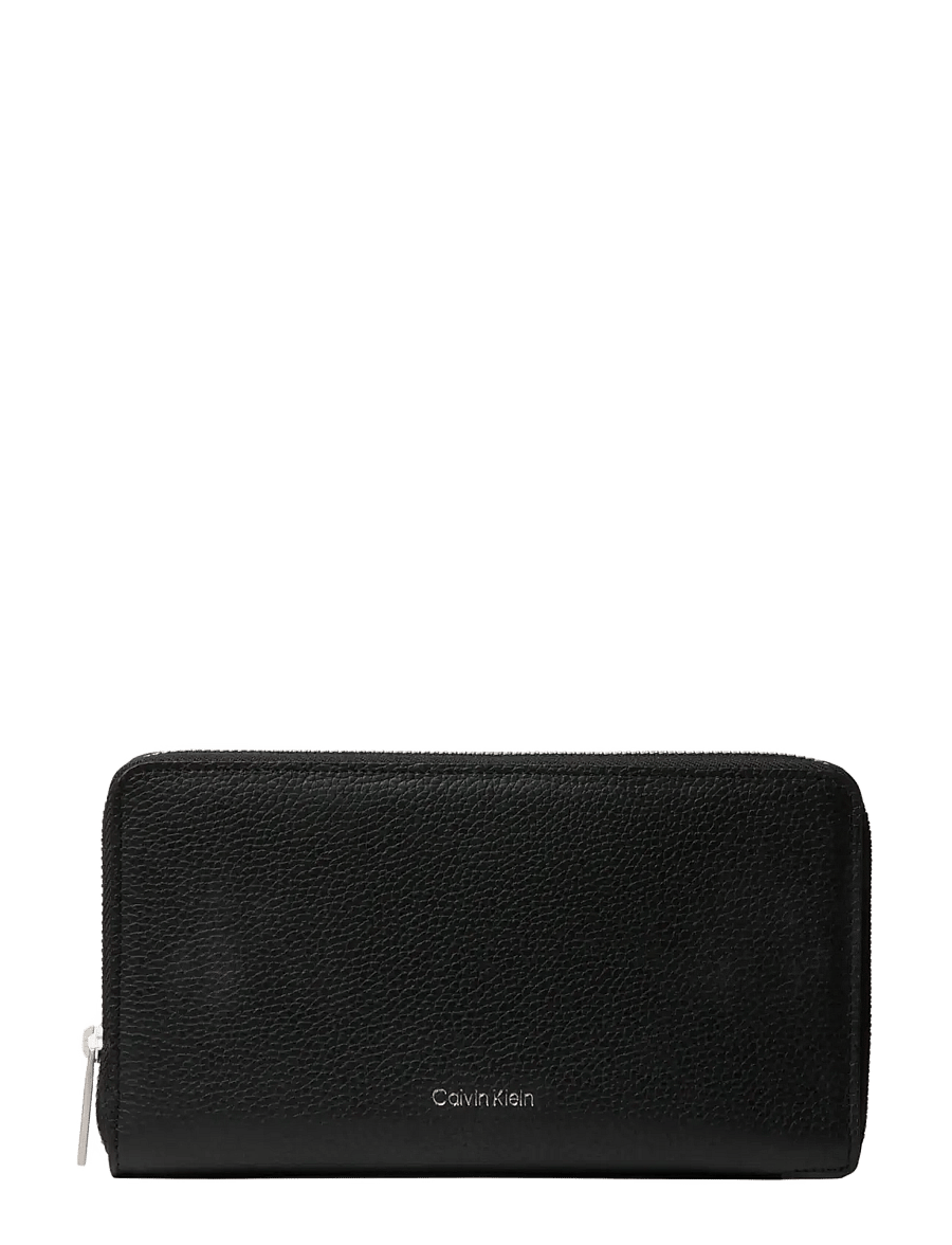 Calvin Klein - FOIL EMBOSS LONG ZIP FOLD - portemonnaies - black - 0