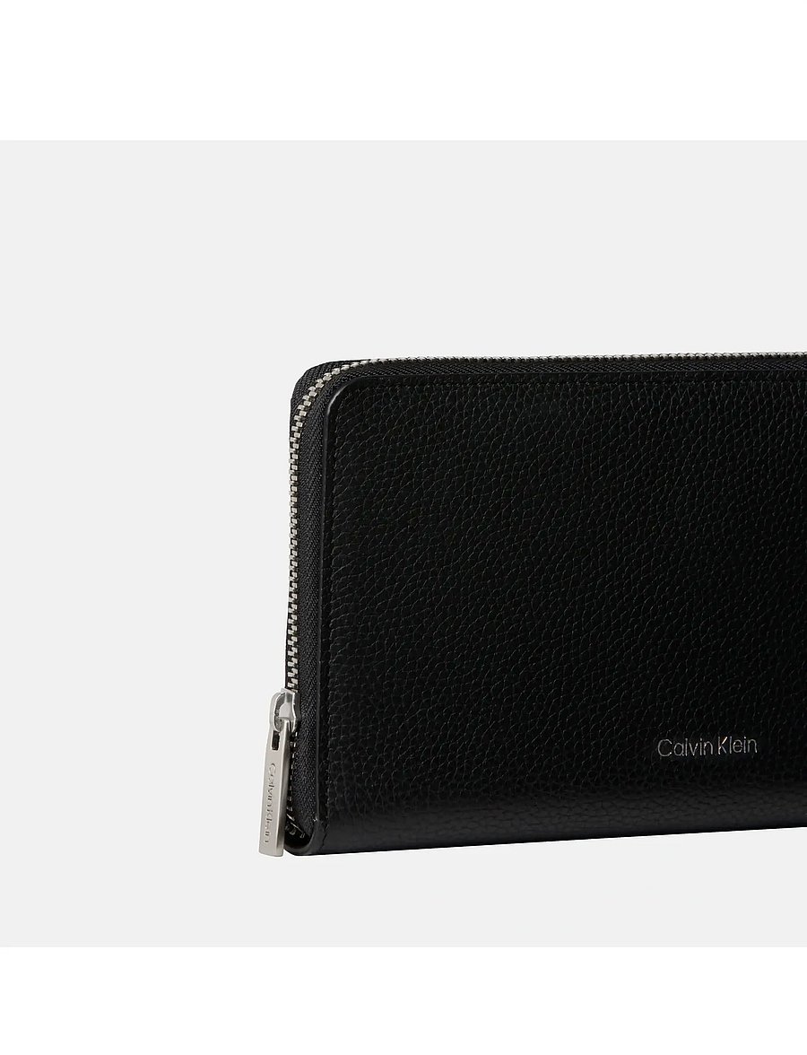 Calvin Klein - FOIL EMBOSS LONG ZIP FOLD - portemonnaies - black - 2