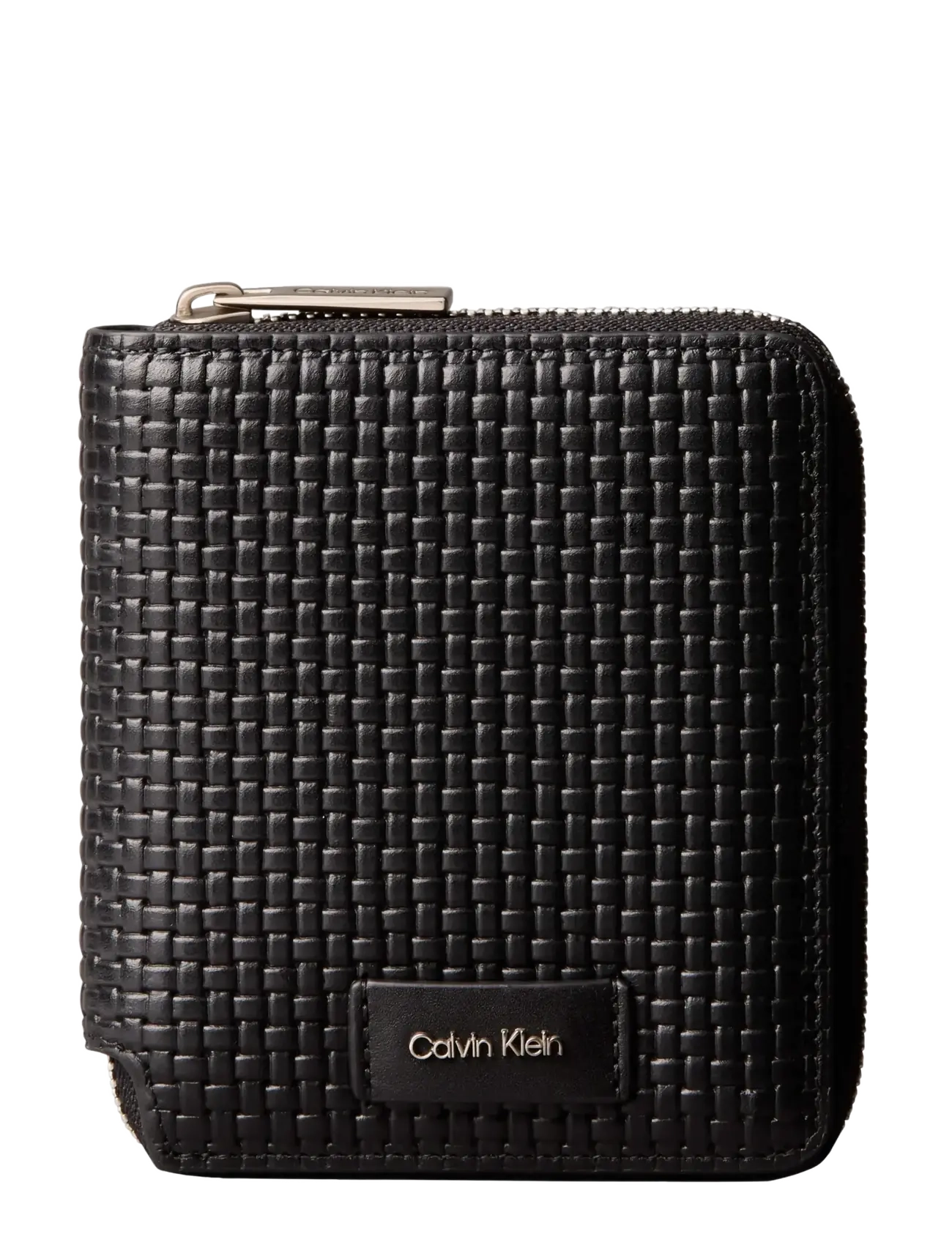 Calvin Klein Embossed Woven Zip Billfold, One Size, Black, Punge > Kortholder, Herre