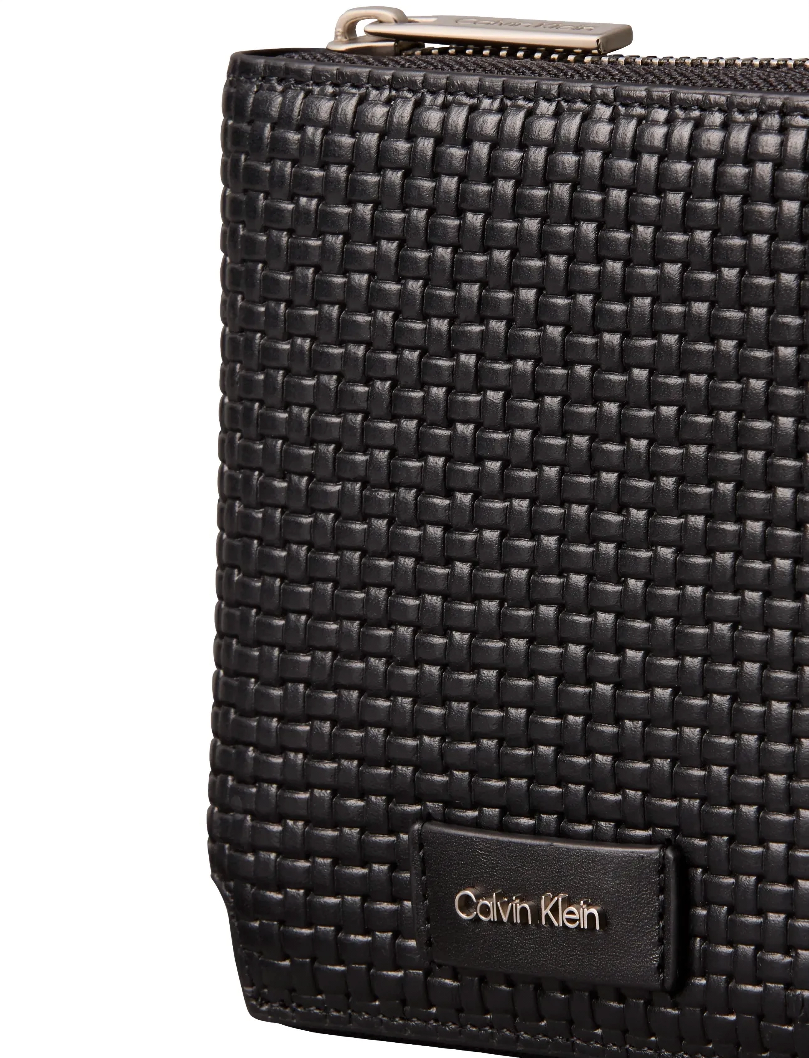 Calvin Klein - EMBOSSED WOVEN ZIP BILLFOLD - kortholdere - black - 3