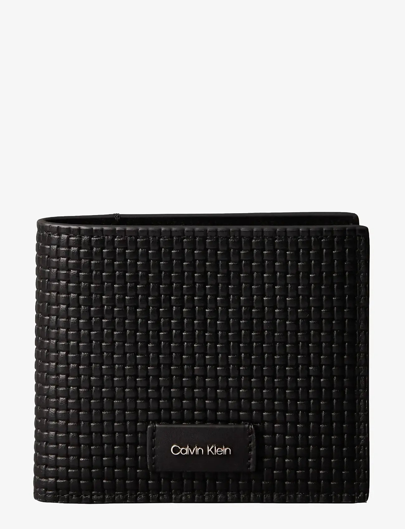 Calvin Klein - EMBOSSED WOVEN BILLFOLD W/ COIN - portemonnaies - black - 0