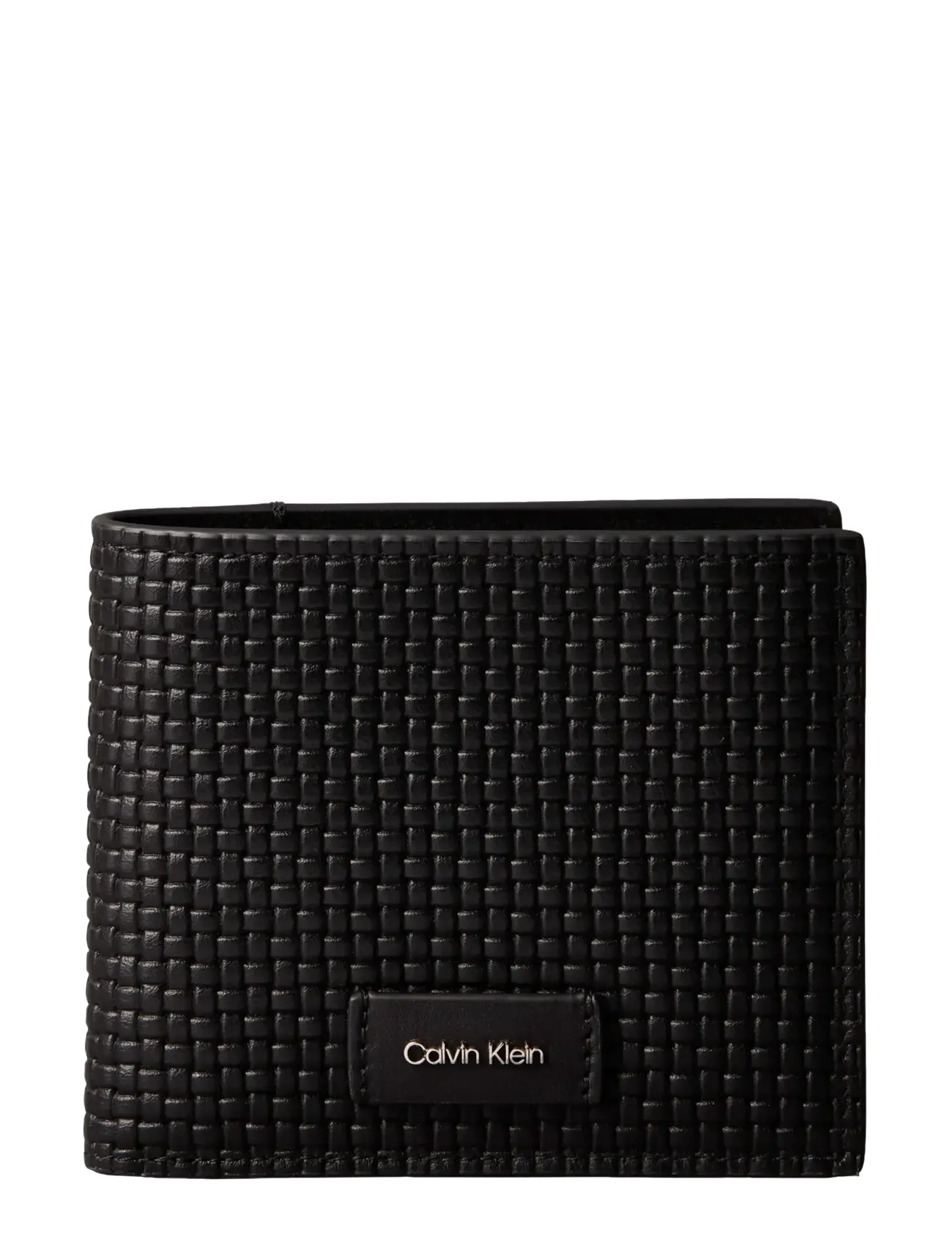 EMBOSSED WOVEN BILLFOLD W/ COIN - BLACK