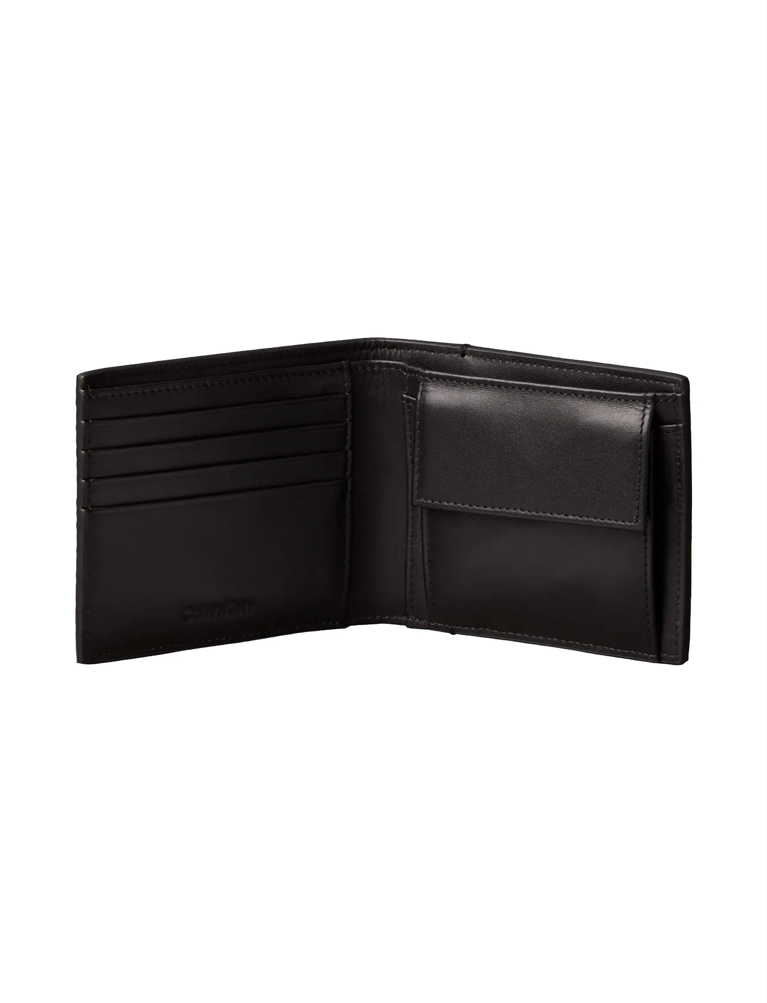 Calvin Klein - EMBOSSED WOVEN BILLFOLD W/ COIN - wallets - black - 1