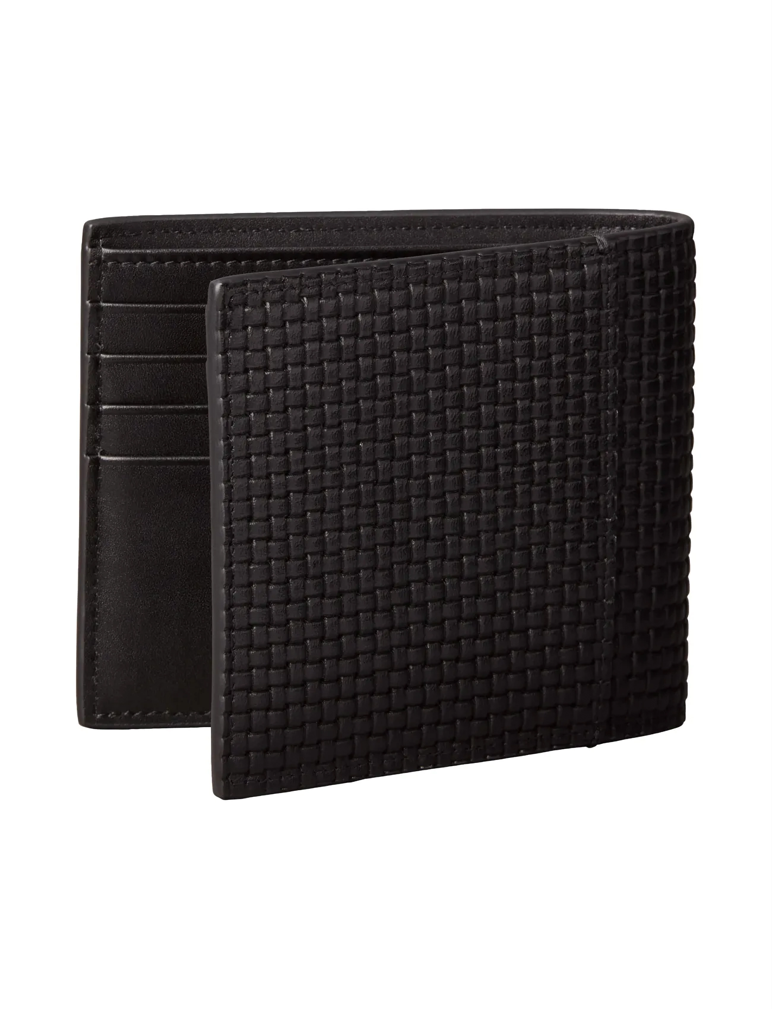 Calvin Klein - EMBOSSED WOVEN BILLFOLD W/ COIN - wallets - black - 2