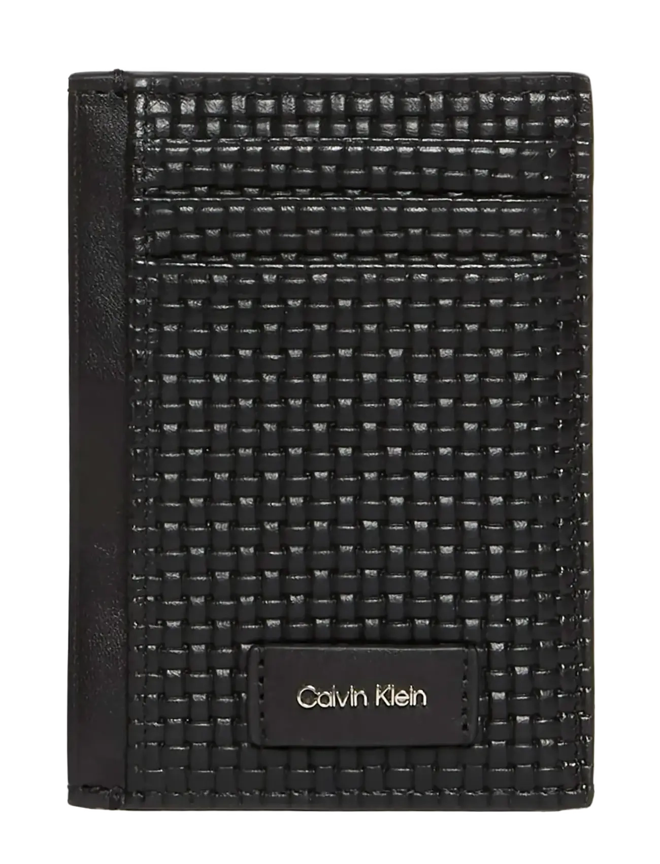EMBOSSED WOVEN N/S CARD CASE - BLACK