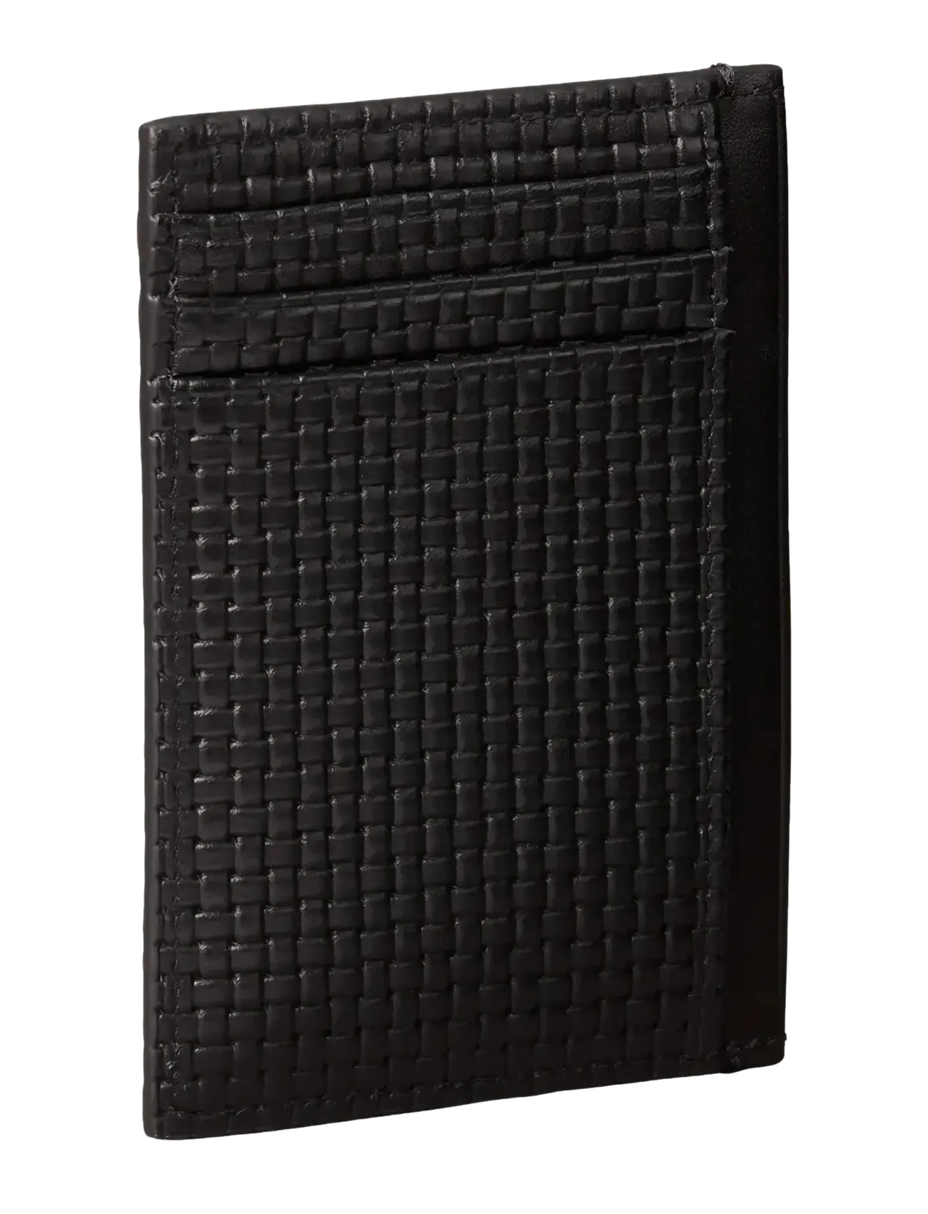 Calvin Klein - EMBOSSED WOVEN N/S CARD CASE - kortholdere - black - 1