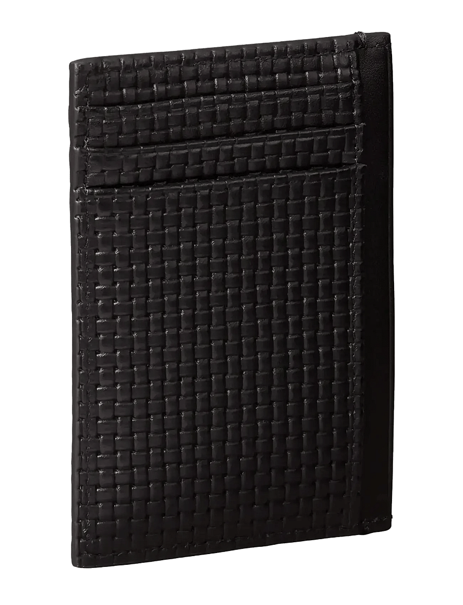 Calvin Klein - EMBOSSED WOVEN N/S CARD CASE - kortholdere - black - 1