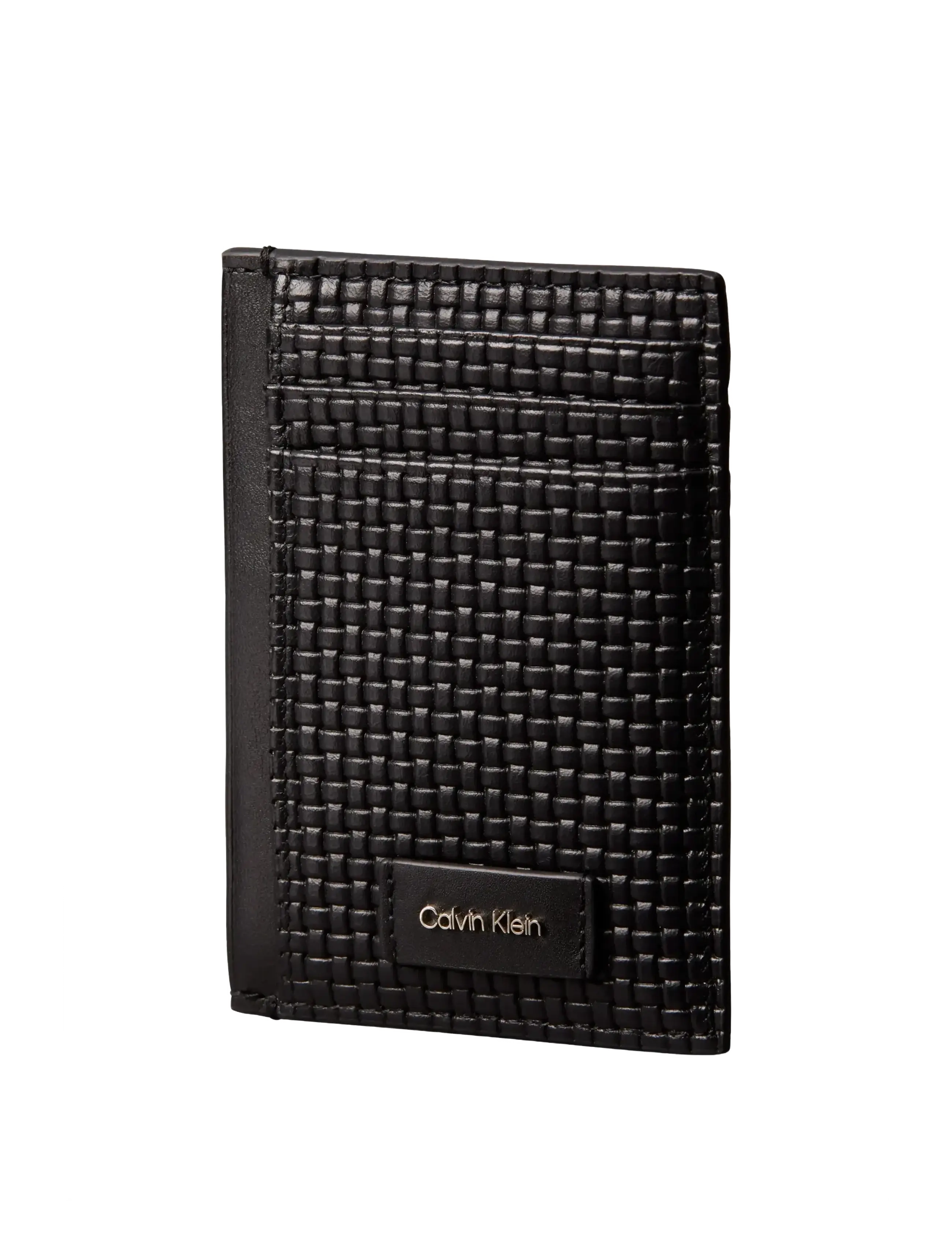 Calvin Klein - EMBOSSED WOVEN N/S CARD CASE - kortholdere - black - 2