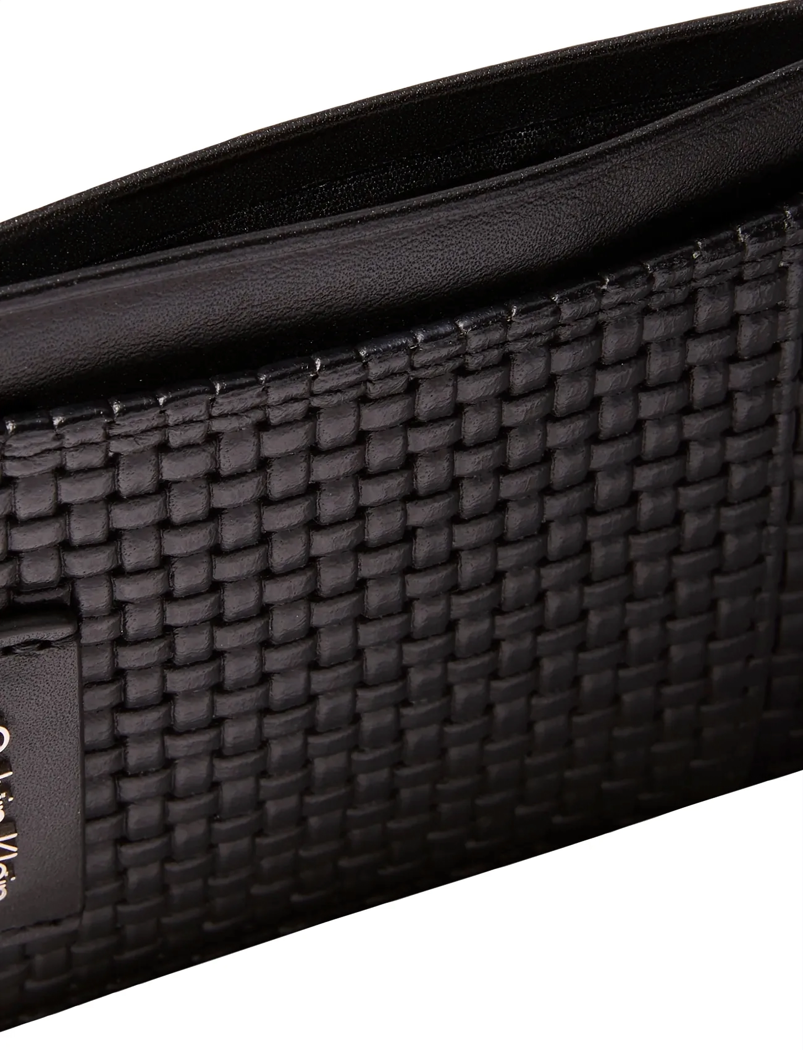 Calvin Klein - EMBOSSED WOVEN N/S CARD CASE - kortholdere - black - 3