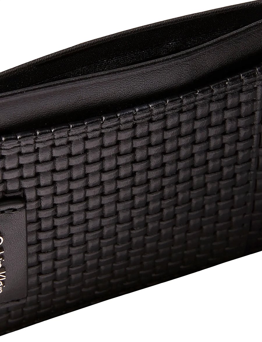 Calvin Klein - EMBOSSED WOVEN N/S CARD CASE - kortholdere - black - 3