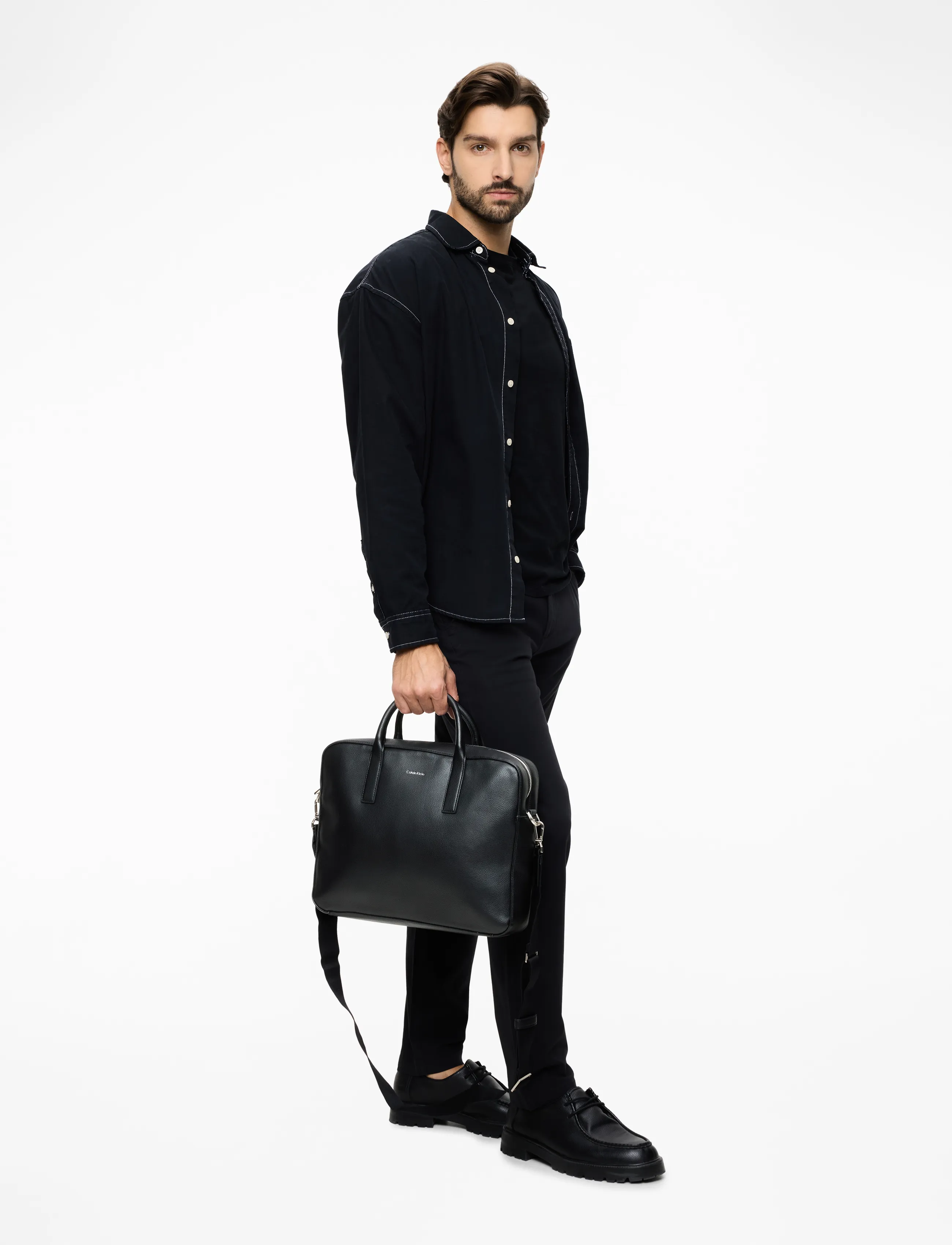 Calvin Klein - RAISED COMMUTER - portfeļi - black - 4