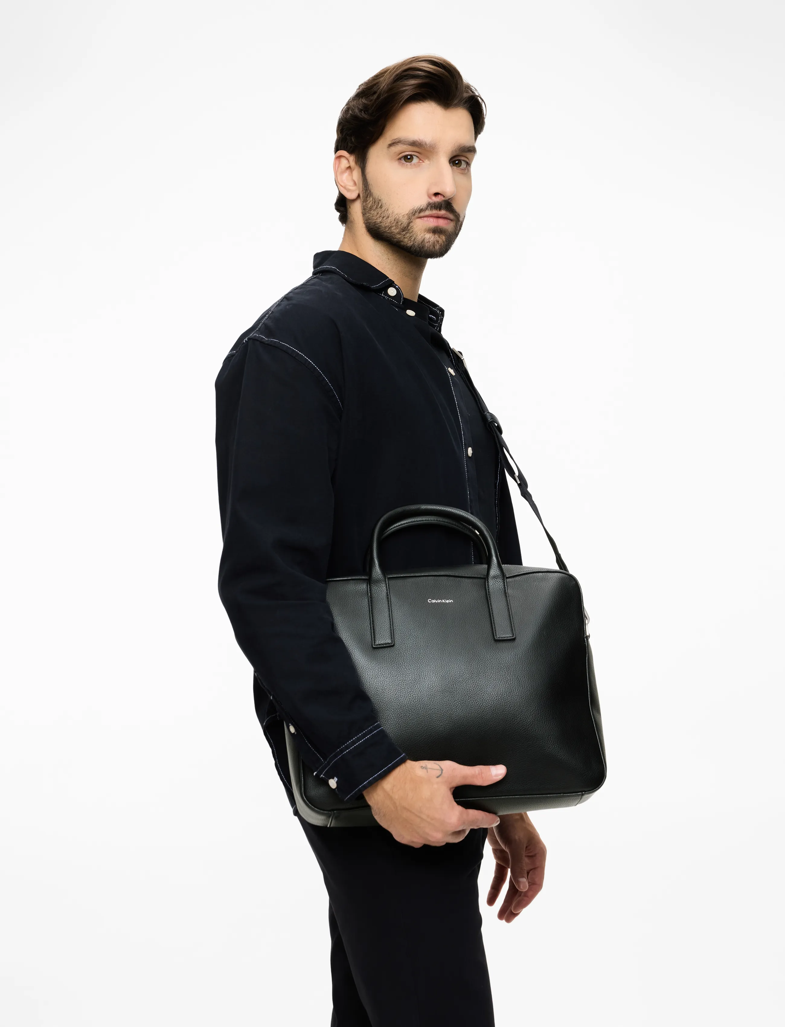 Calvin Klein RAISED COMMUTER - Taschen - BLACK / black