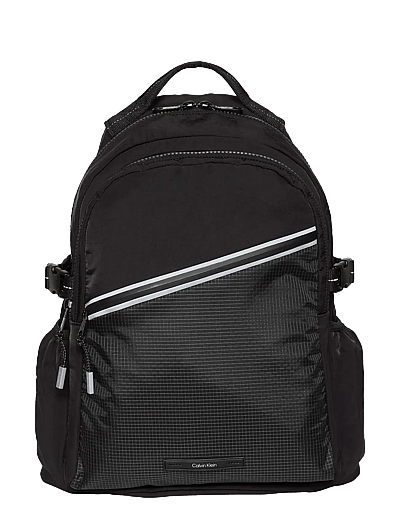 Striped Utility Zip Round Backpa - Casual RygsæKke