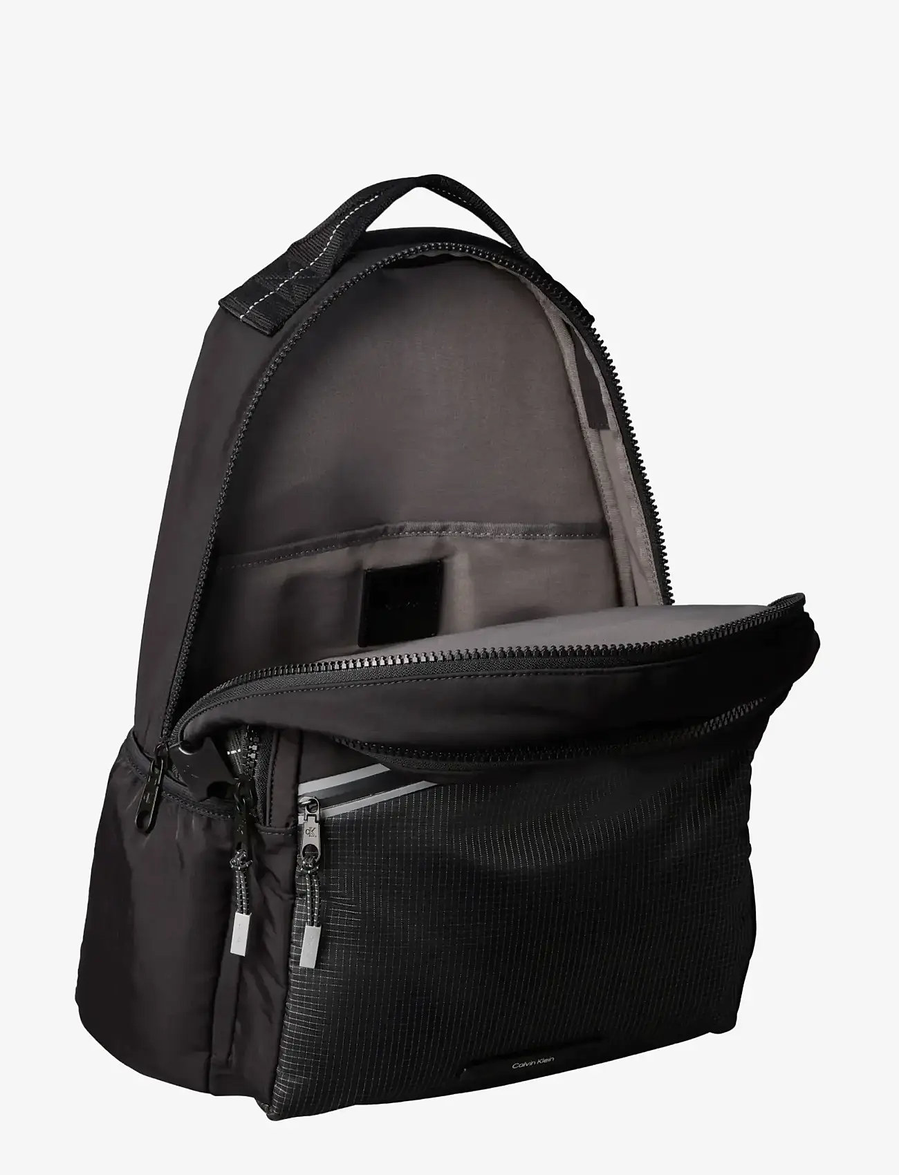 Calvin Klein - STRIPED UTILITY ZIP ROUND BACKPA - osta olukorra järgi - black - 3