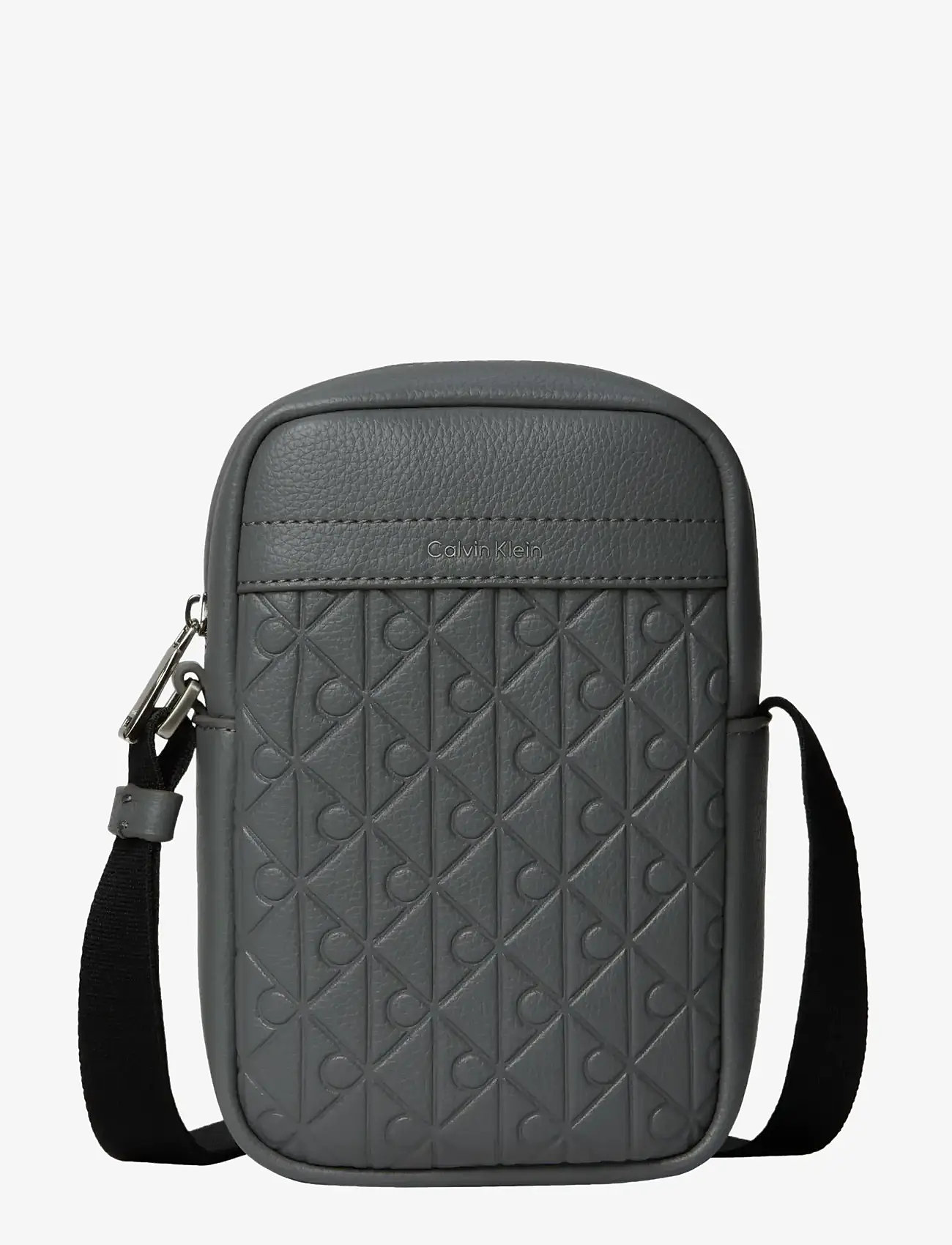 Calvin Klein - EMBLEM AOP EMBOSS SLIM REPORTER - shop by occasion - charcoal gray - 0