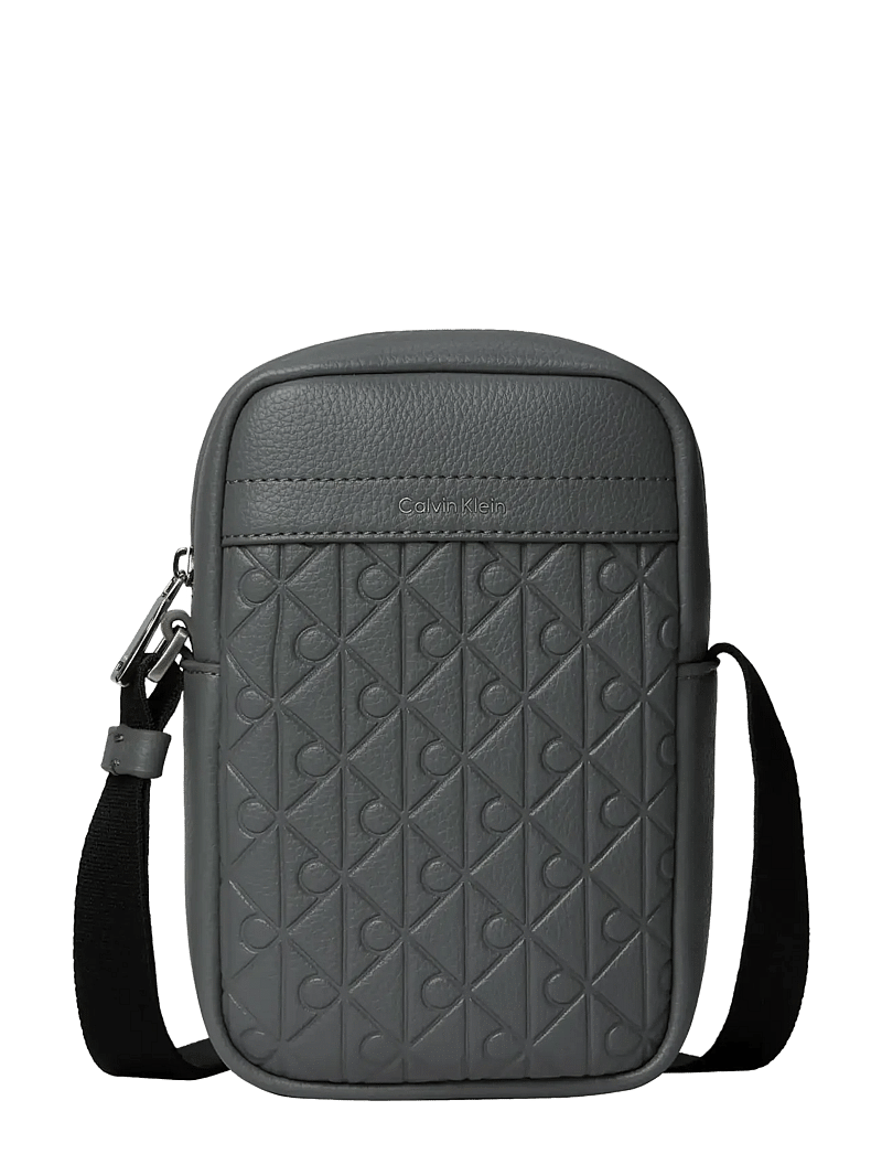 Calvin Klein - EMBLEM AOP EMBOSS SLIM REPORTER - nach anlass kaufen - charcoal gray - 0