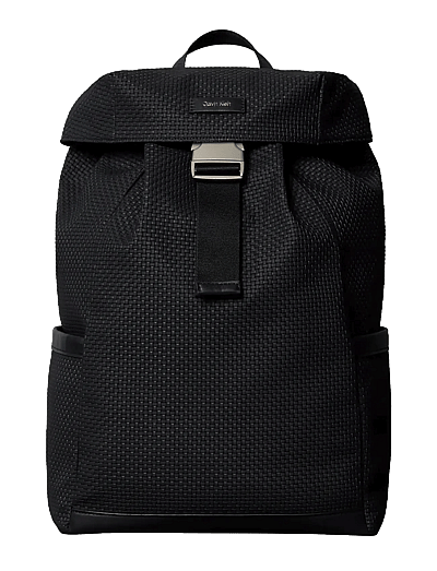 Embossed Woven Flap Backpack - Casual RygsæKke