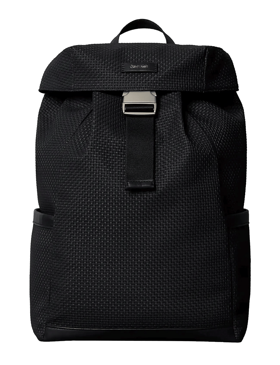 Calvin Klein - EMBOSSED WOVEN FLAP BACKPACK - nach anlass kaufen - black - 1