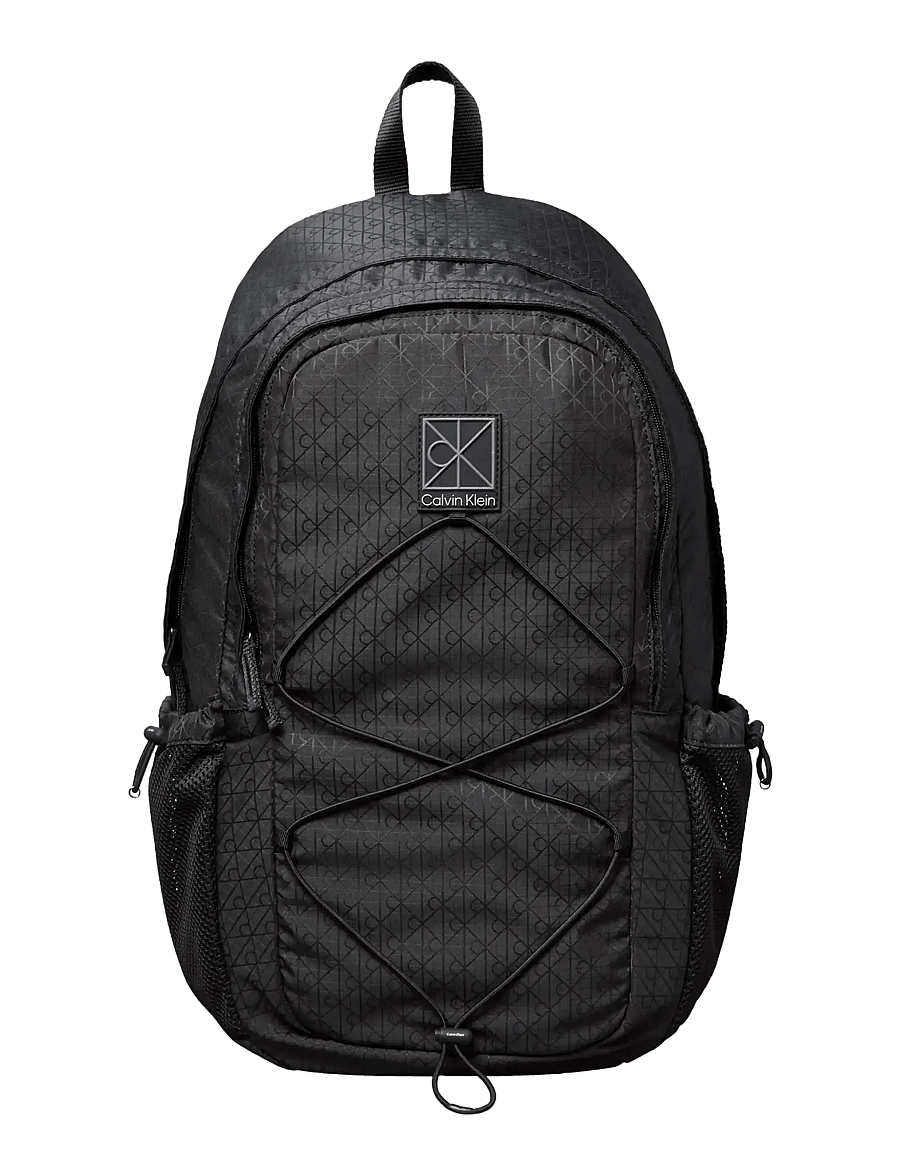 Calvin Klein - UTILITY EMBLEM BUNGEE BACKPACK - smarte rucksäcke - black - 0