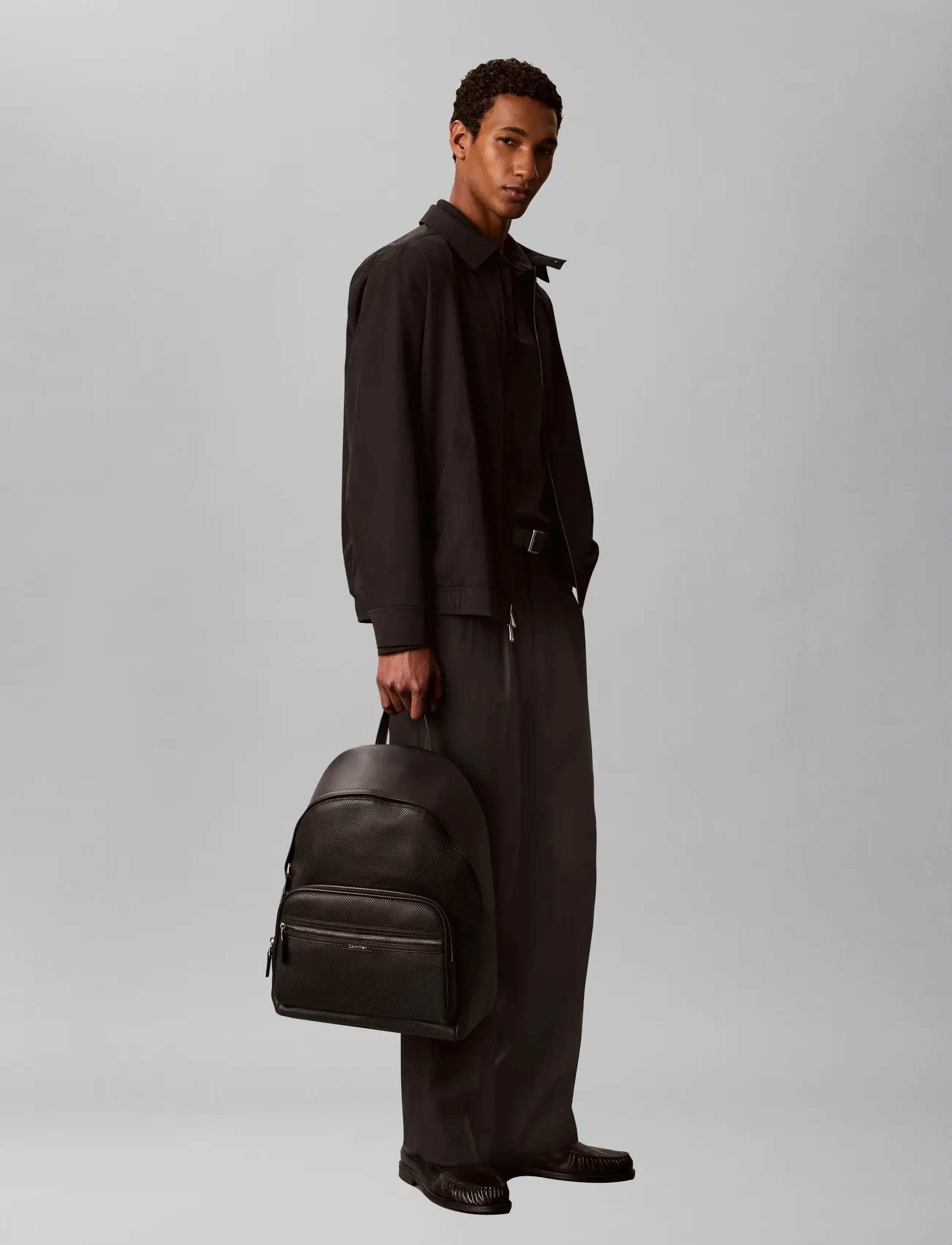 Calvin Klein Perforated Backpack, One Size, Black, Backpacks > Casual Backpacks, Herre