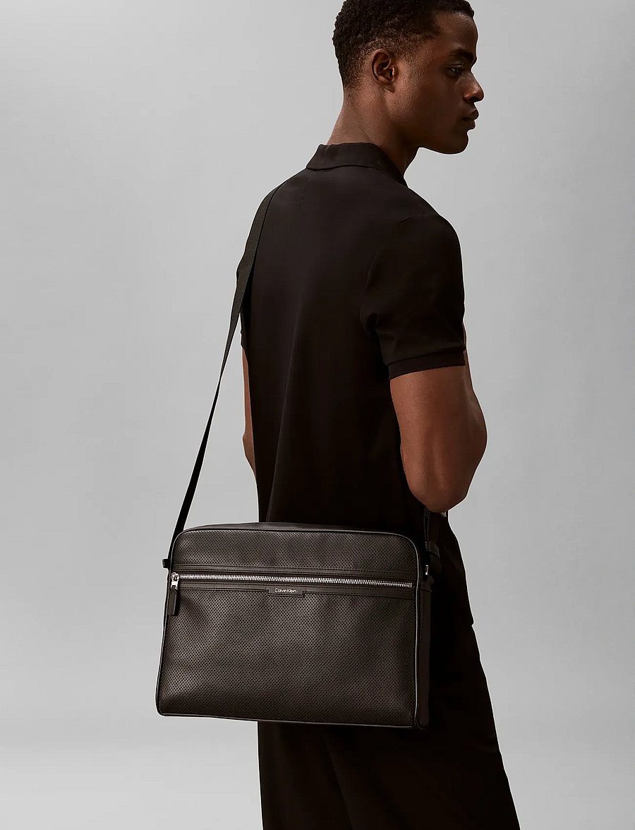 Calvin Klein - PERFORATED LAPTOP FLIGHT BAG - shop by occasion - black - 2