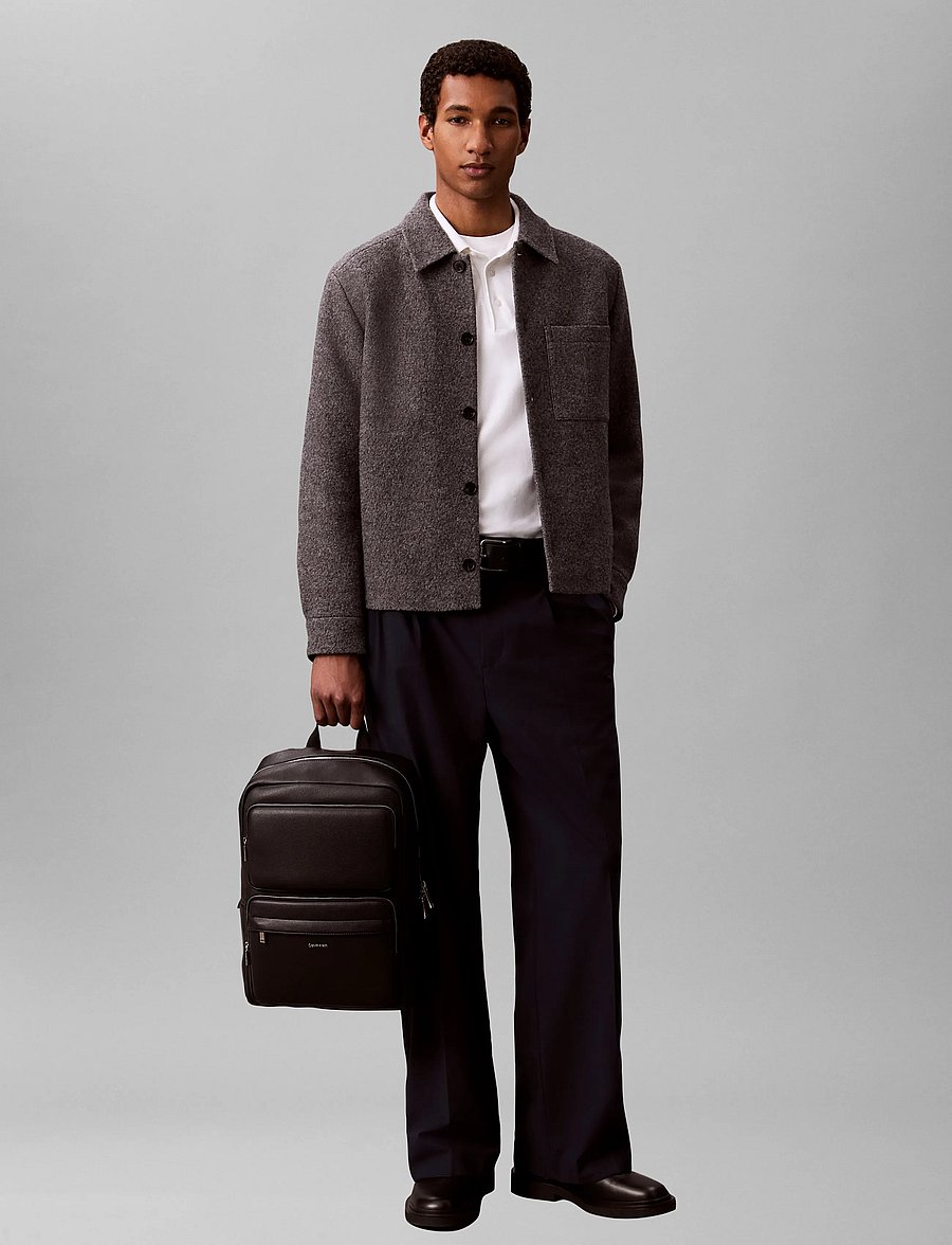 Calvin Klein - RAISED DOUBLE POCKET BACKPACK - business-rygsække - black - 0