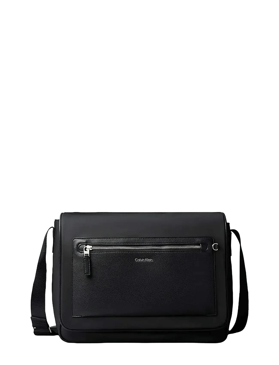 Calvin Klein - SSNL RAISED LOGO FLAP MESSENGER - black - 1