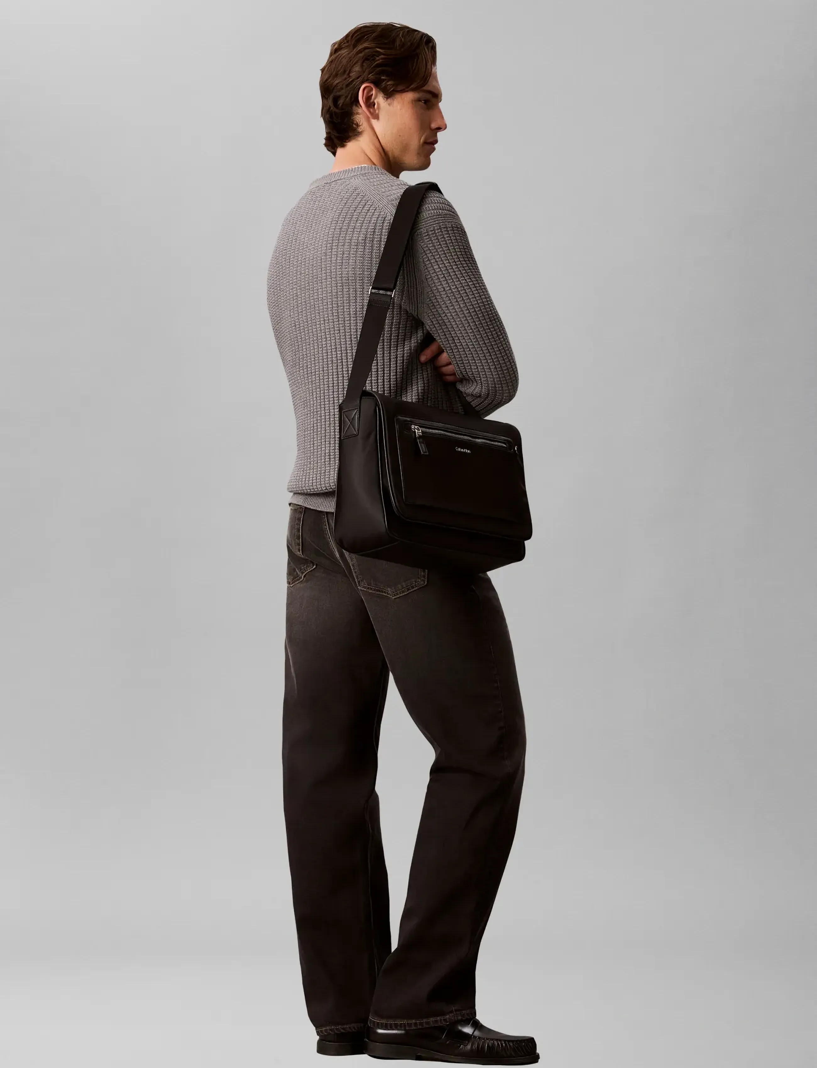 Calvin Klein SSNL RAISED LOGO FLAP MESSENGER - Tasker - BLACK / black