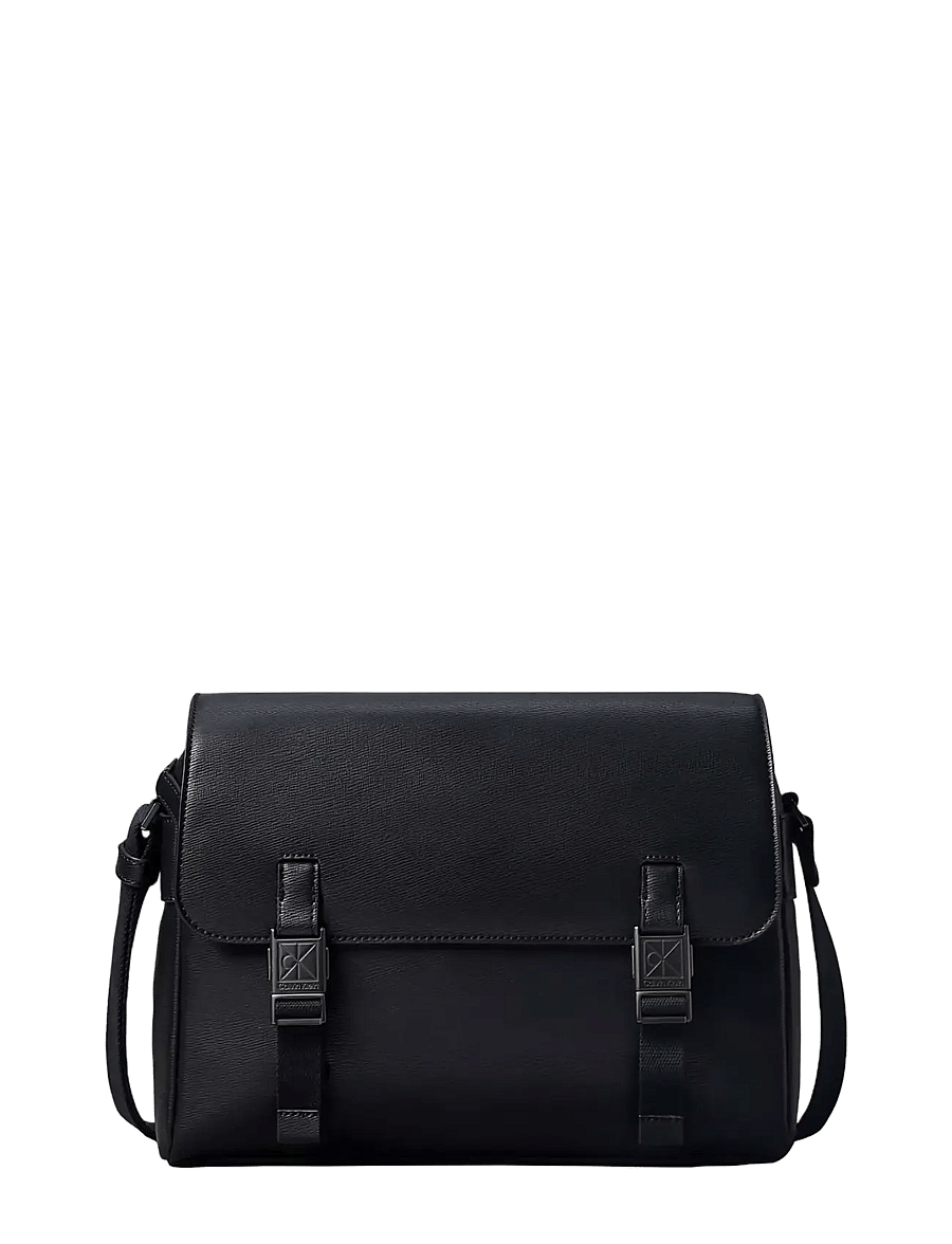 Calvin Klein - EMBLEM HW FLAP MESSENGER - shop efter anledning - black - 1