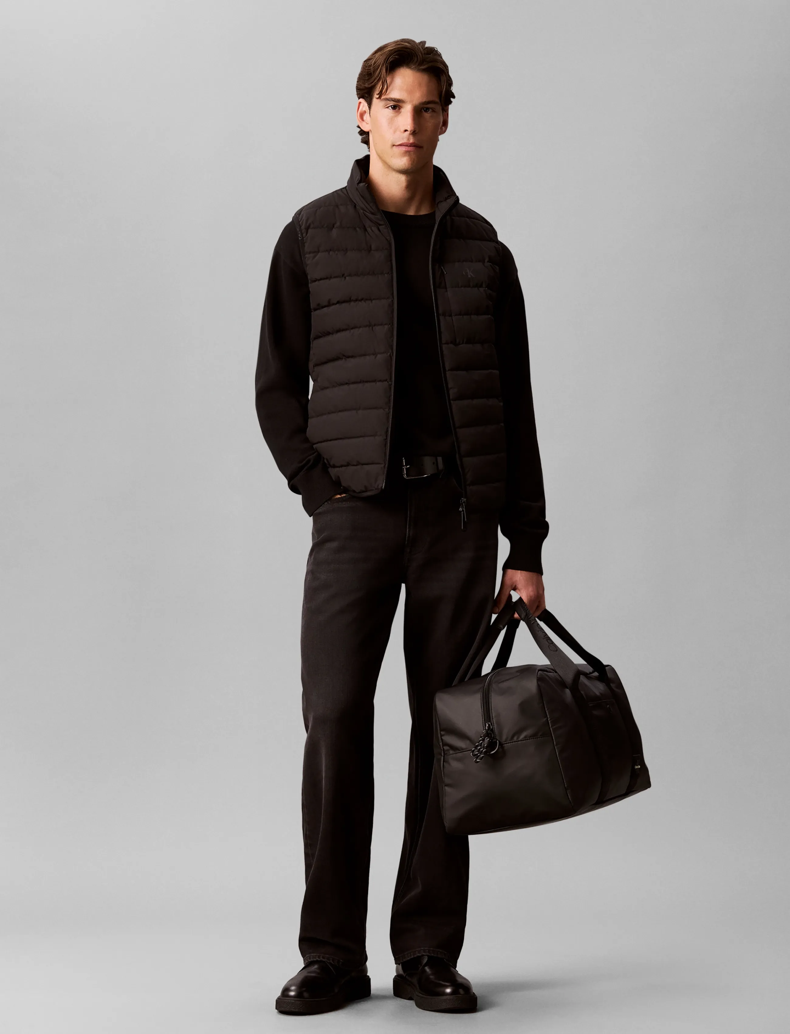 Calvin Klein Rubberized Medium Weekender, One Size, Black, Weekend Bags > Duffel Bags, Herre