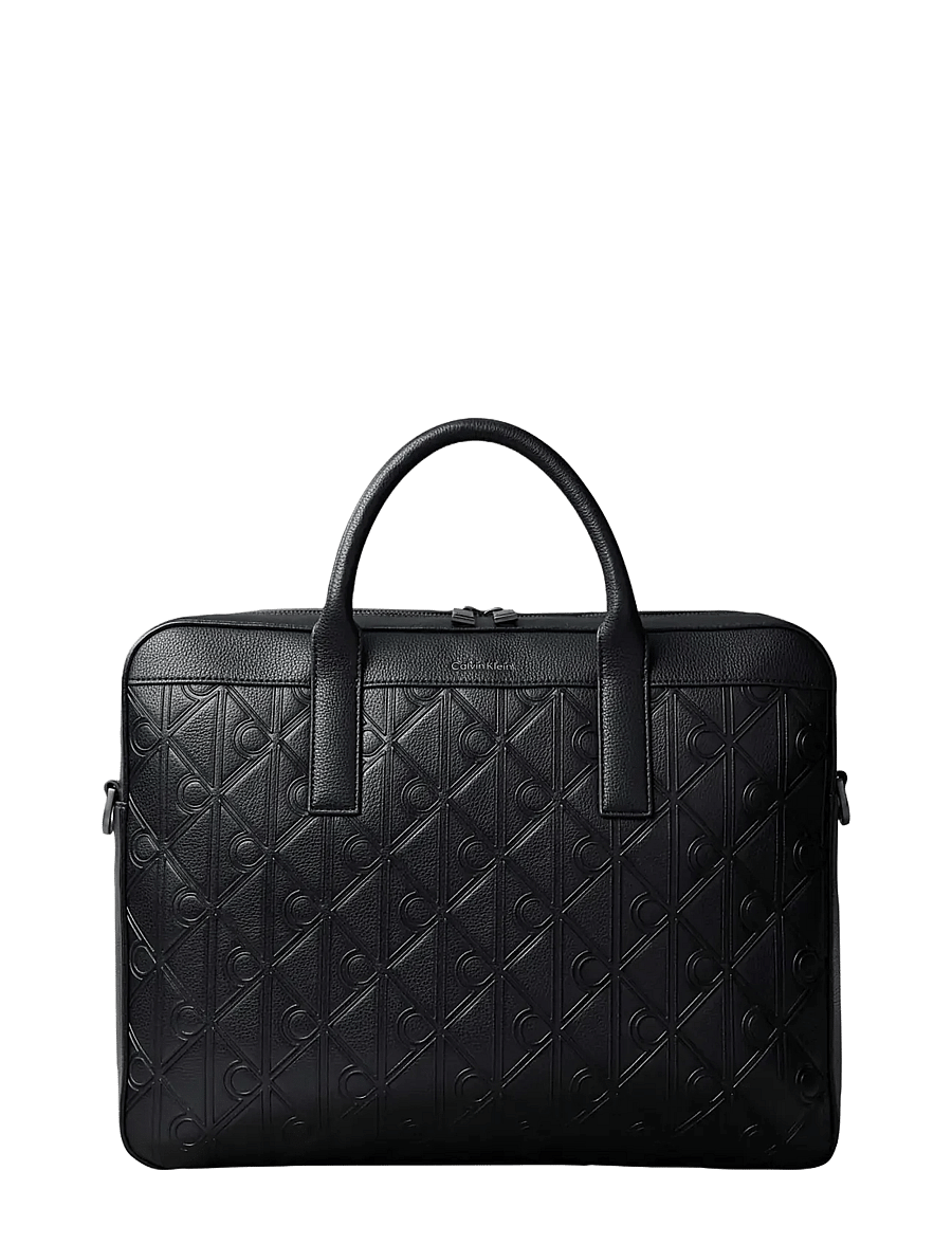 Calvin Klein - EMBLEM AOP DEBOSS COMMUTER - shop efter anledning - black - 1