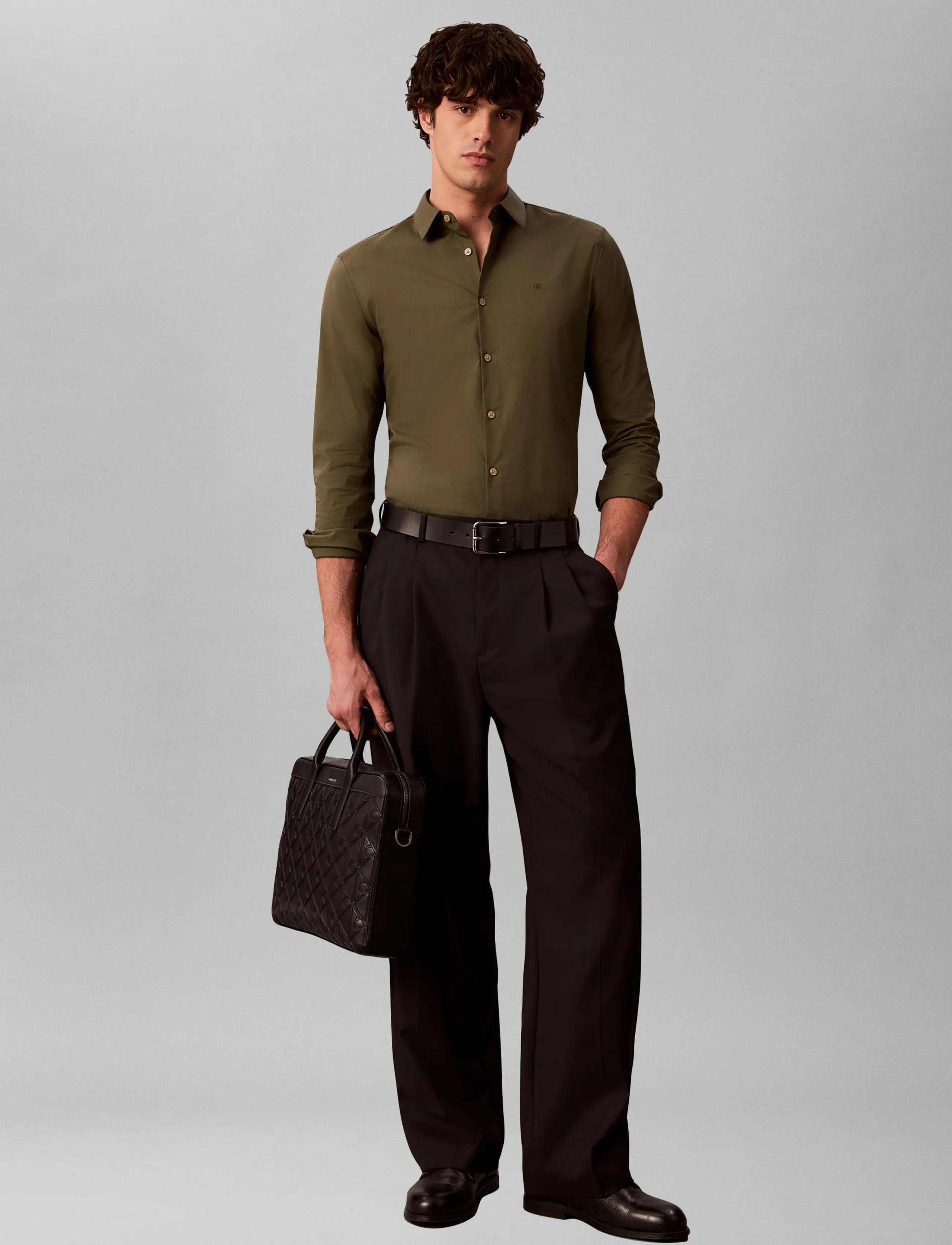 Calvin Klein EMBLEM AOP DEBOSS COMMUTER - Inspiration - BLACK / black