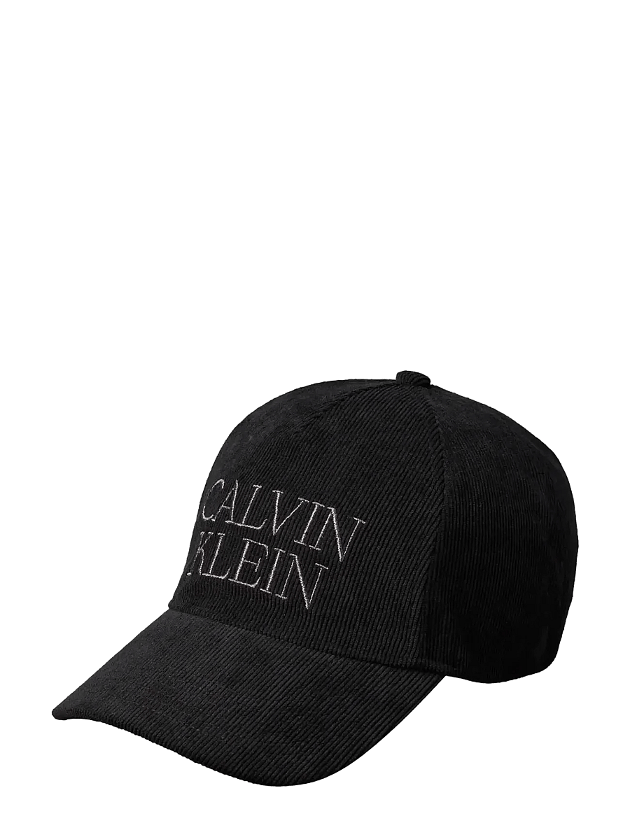 Calvin Klein - CORDUROY GRAPHIC 5 PANEL CAP - caps - black - 1