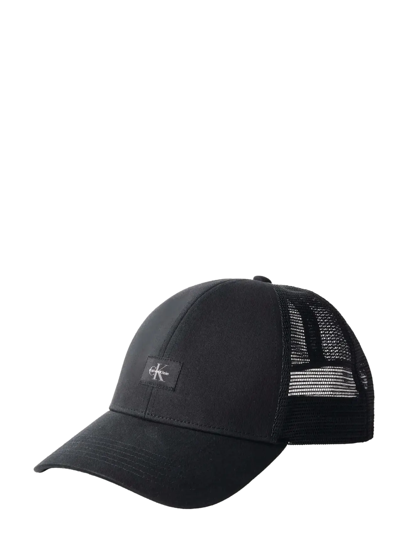 Calvin Klein Monologo Woven Patch Trucker, One Size, Black, Hovedbeklædning > Kasketter, Herre