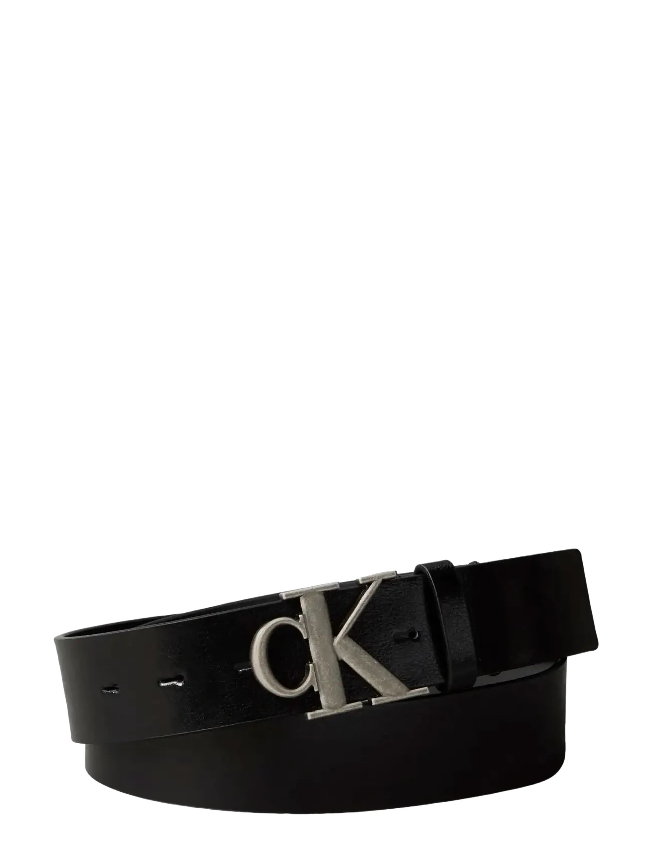 Calvin Klein CK BUCKLE TUMBLED 35MM - Accessories - BLACK ANTIQUE SILVER / black